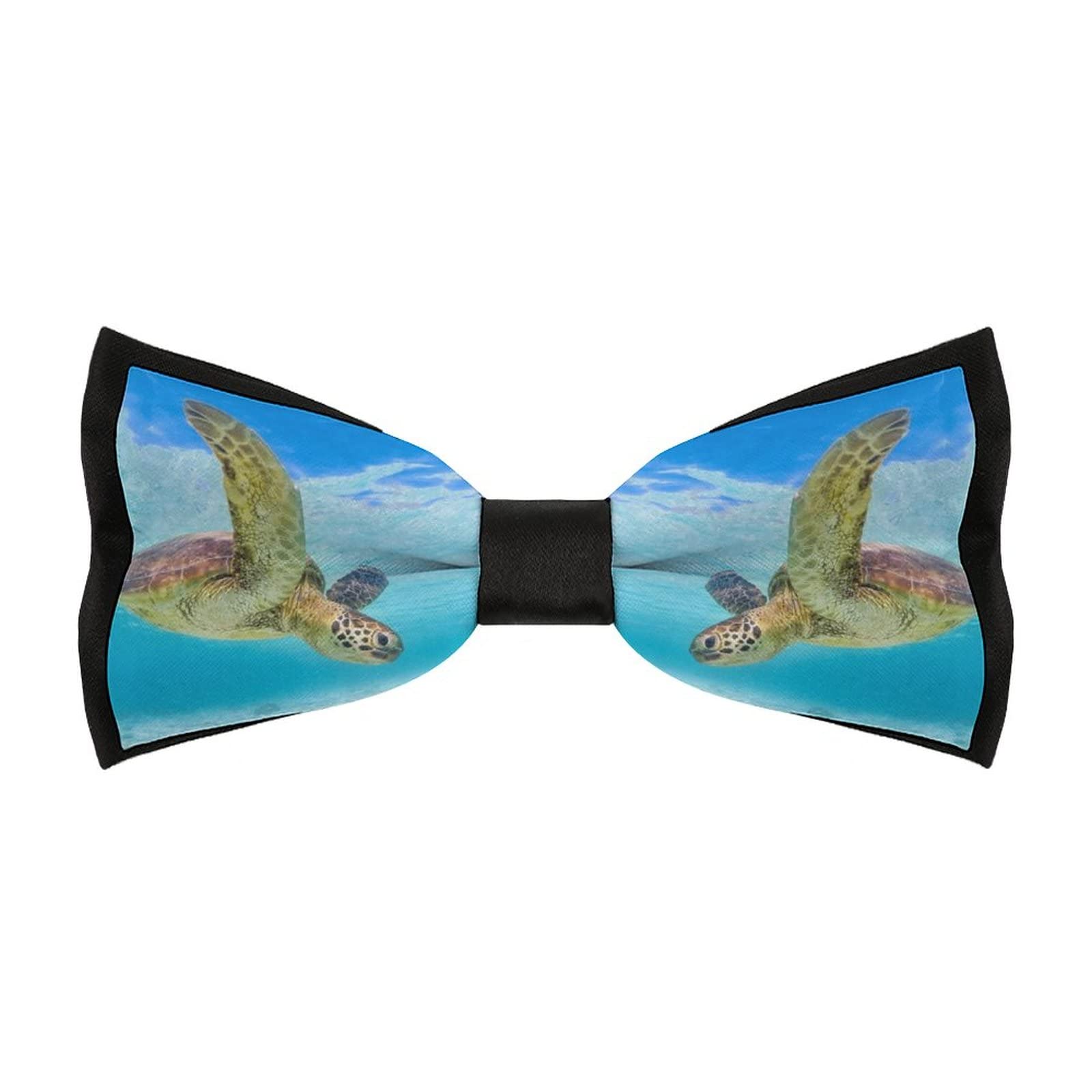 Hawaiian Sea Turtle Men's Bow Tie Pre-Tied Adjustable Bowtie Necktie Design for Gift