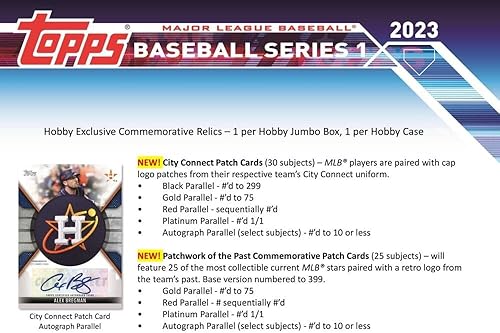 Miniatura 9 de 2023 Topps Series 1 Baseball Hobby Box (24 Packs/14 Cards: 1 Auto or Mem, 1 Silver Pack)