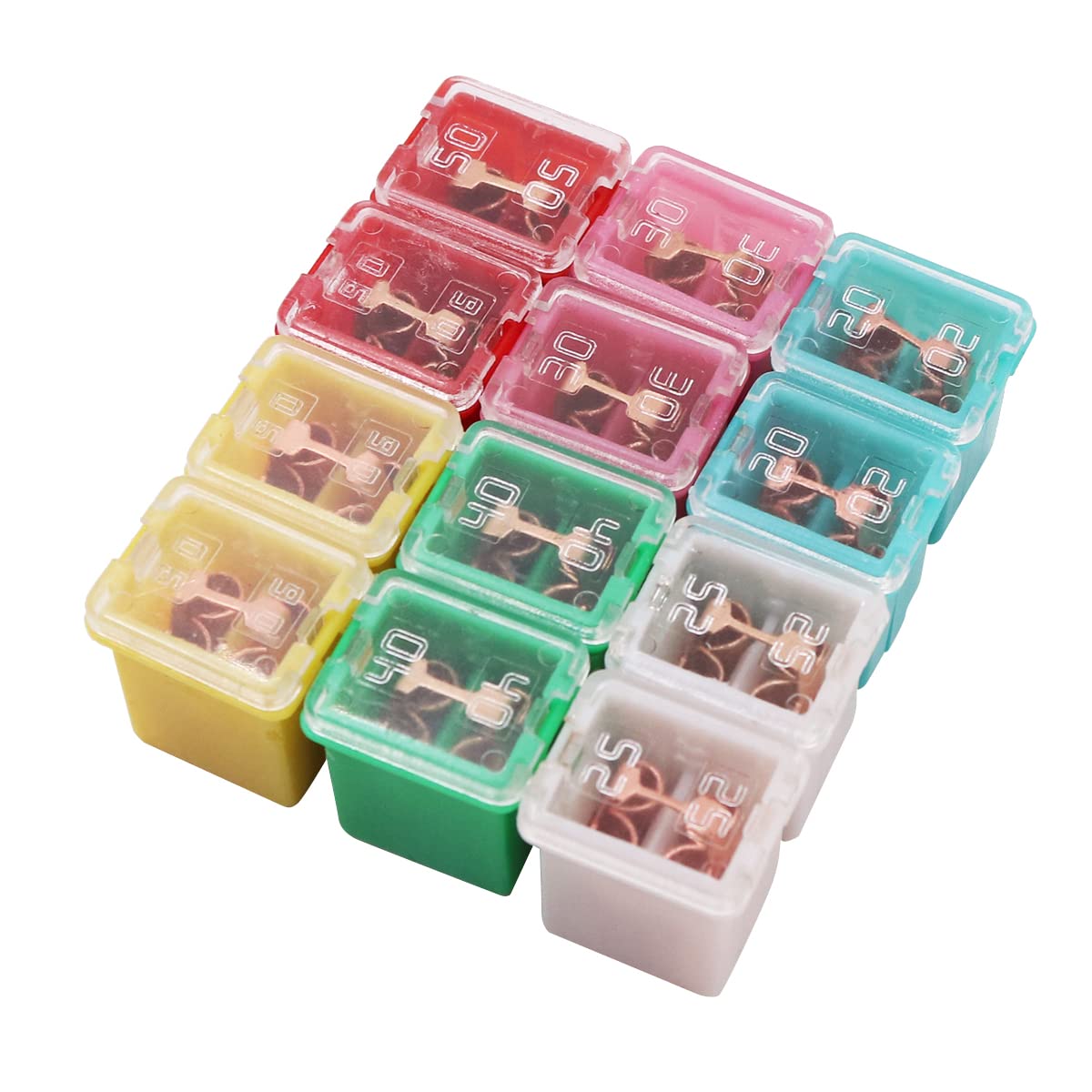 12PCS Car Fuse Box Car Fuses Assorted 20A/25A/30A/40A/50A/60A for Trucks Cars and SUV Boat