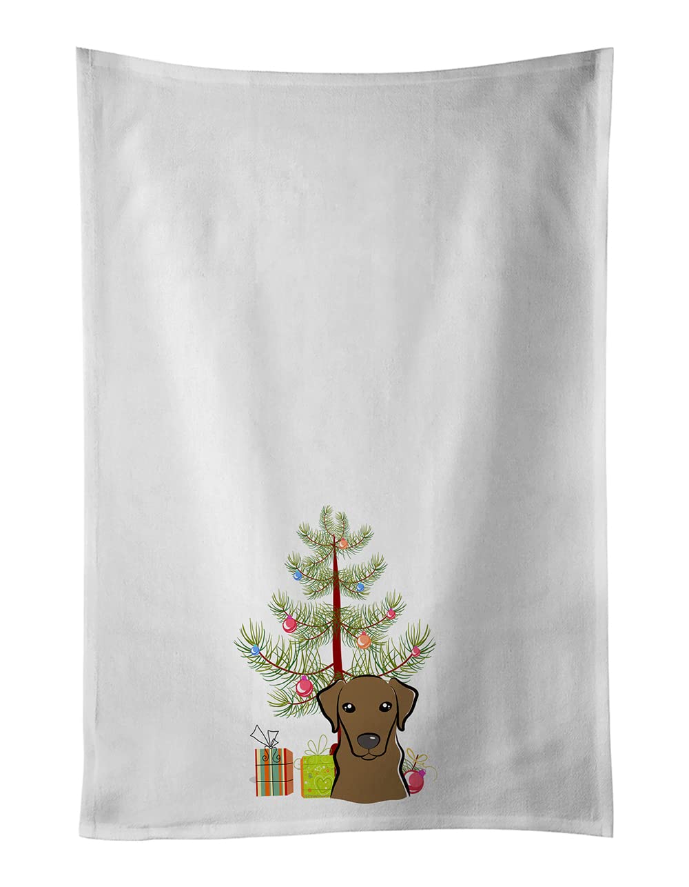 Torchons de cuisine sapin de Noël labrador chocolat blanc idée cadeau pour amoureux des chiens