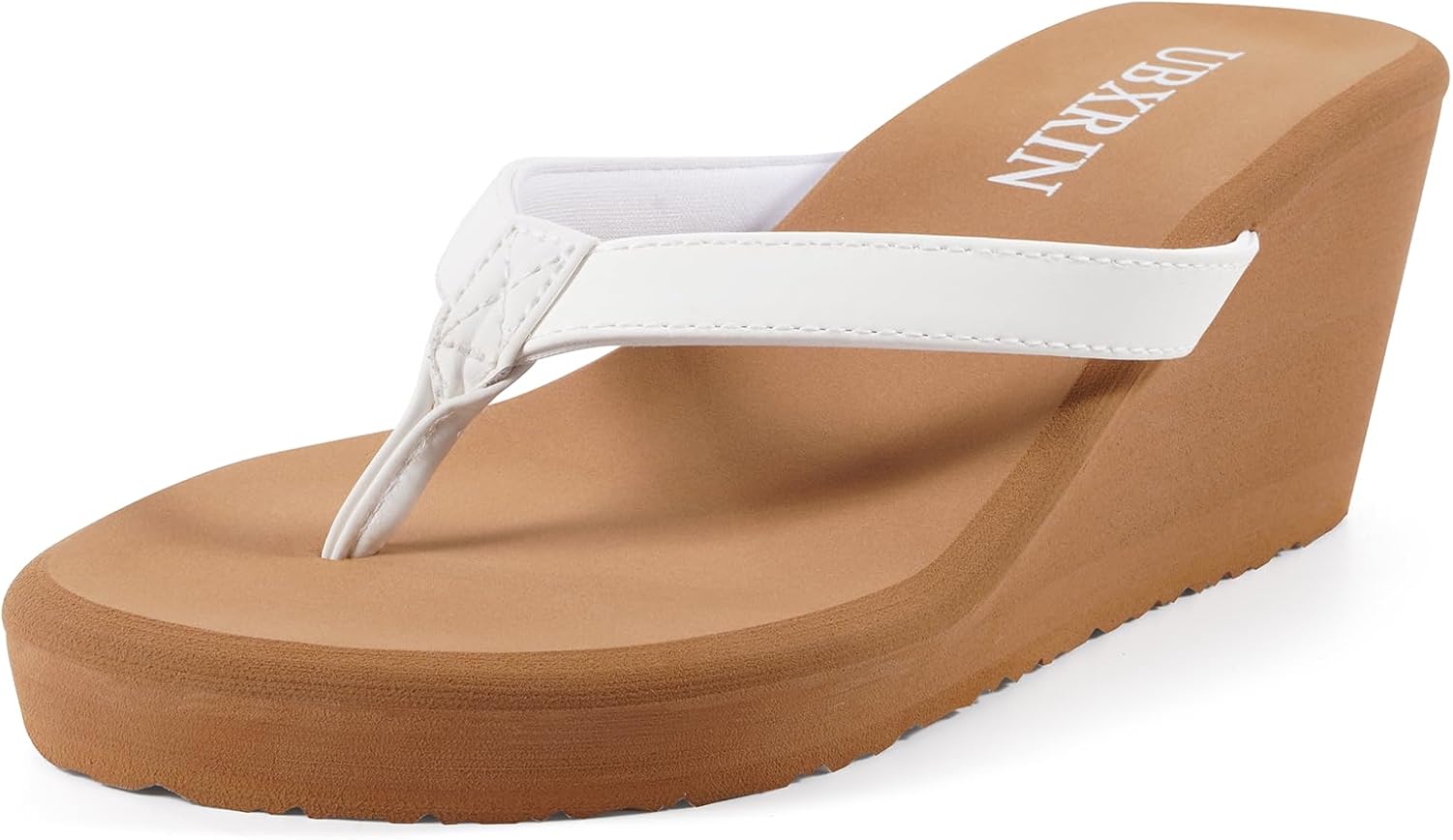 UBXRIN Women’s Wedge Flip Flops Comfortable Platform Thong Sandals,Beach Pool Casual Summer Slip-On Shoes