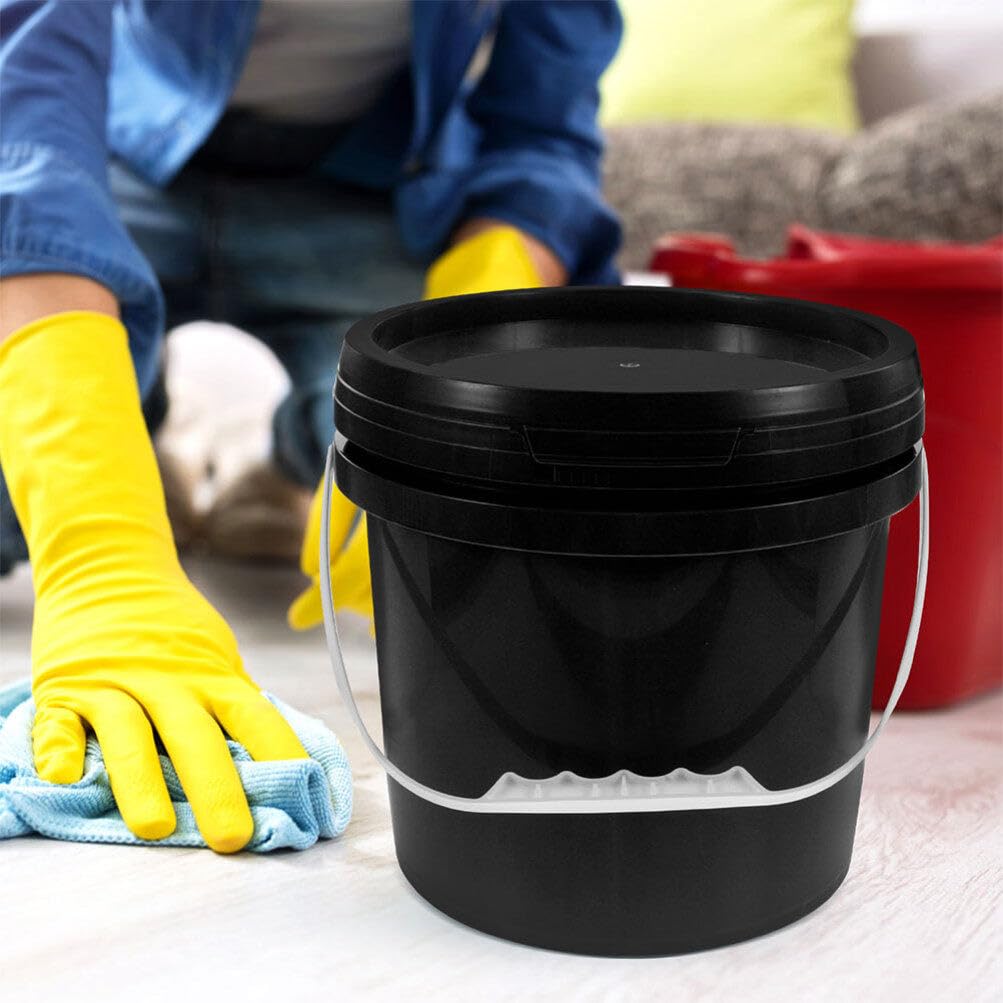 Uonlytech Cubo De Pintura De Plástico con Tapa Contenedor De Almacenamiento para Pinturas y Aceites Uso Profesional y Ligero y Fácil De Limpiar