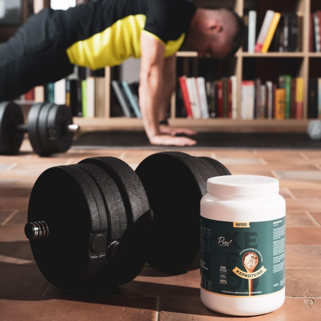 Kefood - Proteine in polvere WHEY - 100% Grass-Fed dalla Nuova Zelanda - Senza Sucralosio - Senza Zucchero - 500g - Ideale per Crescita Muscolare e Recupero