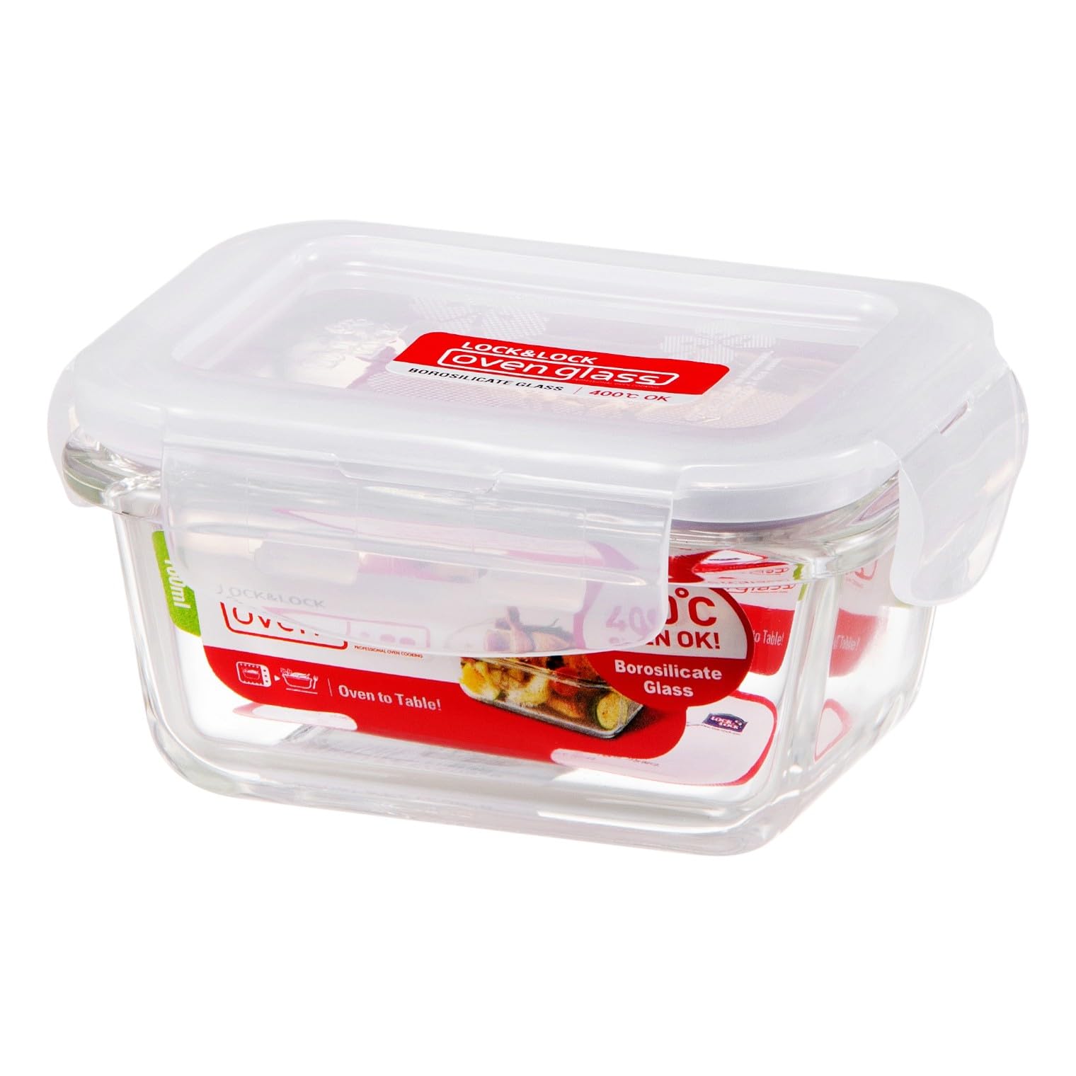 LocknLockOven Glass Rectangular Container with Lid - 160 ml