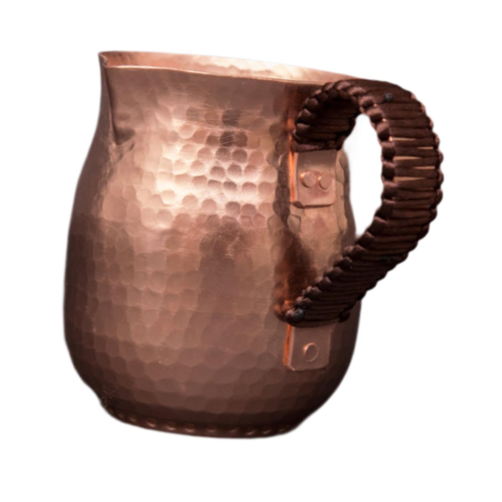 Tazza da tè classica in rame, martellata, splendida lavorazione artigianale, per appassionati e amanti del caffè, brocca per schiumare il latte, 800 ml