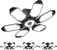 Vista 8 de Adiding Luz LED de garaje con 6 paneles deformables para sótano, paquete de 6, se atornilla en casquillo de bombilla E26 E27, súper brillante