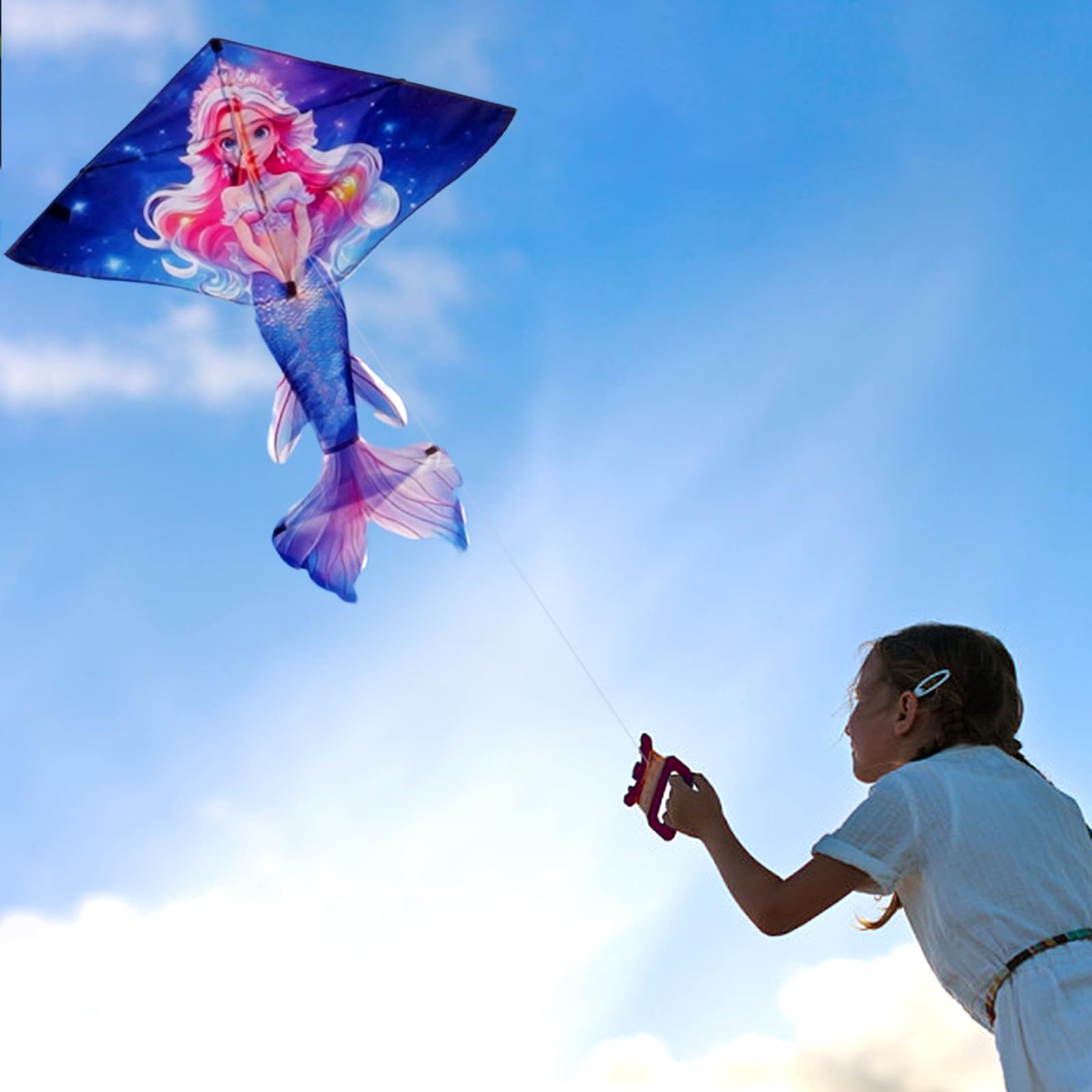 Touch the sky Mermaid Kite for Adults Easy to Fly, Exquisite Fabrics and Unique Structure Design - Image 4