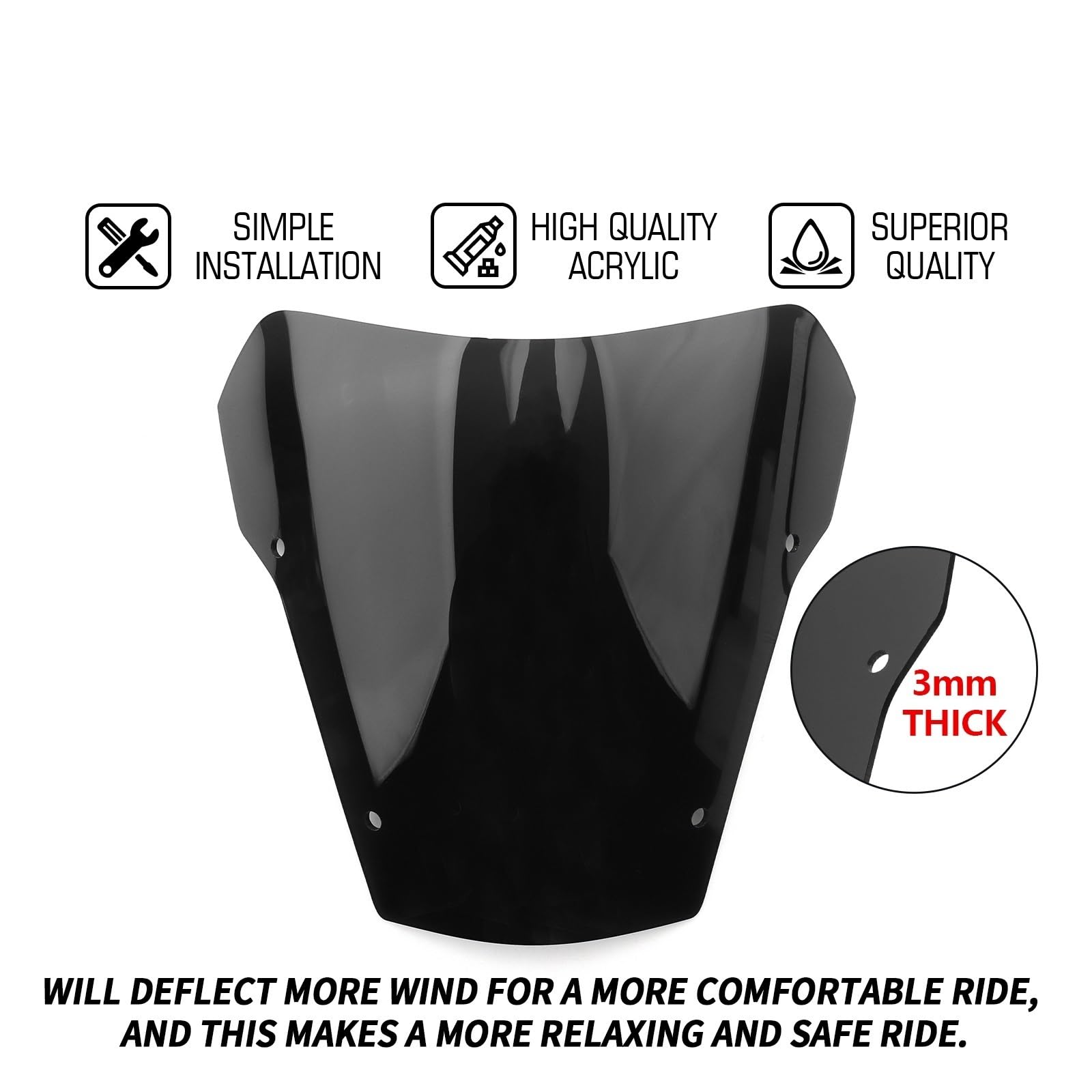 powietrzadeflektor Deflektor motocykla Szyba przednia motocykla pasująca do Yamaha XT660 XT660R 2004-2016 XT 660 Przednie deflektory wiatru Osłona licznika kilometrów Osłona przednia