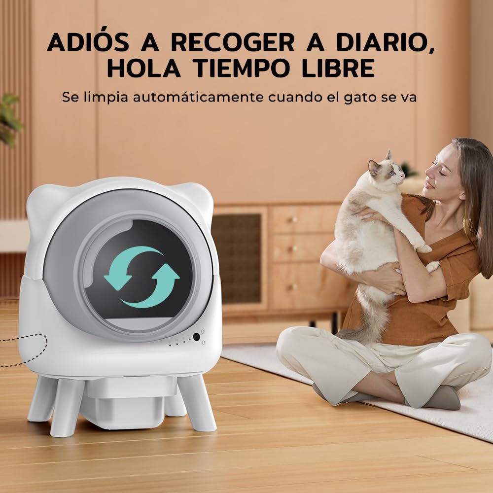 Redkey X1 Arenero Gatos Autolimpiable, 95L Arenero Eléctrico Automático para Gatos, Eliminación de Olores, Control App, Compatible con Todo Tipo de Arena, para Hogares con Múltiples Gatos (Blanco)