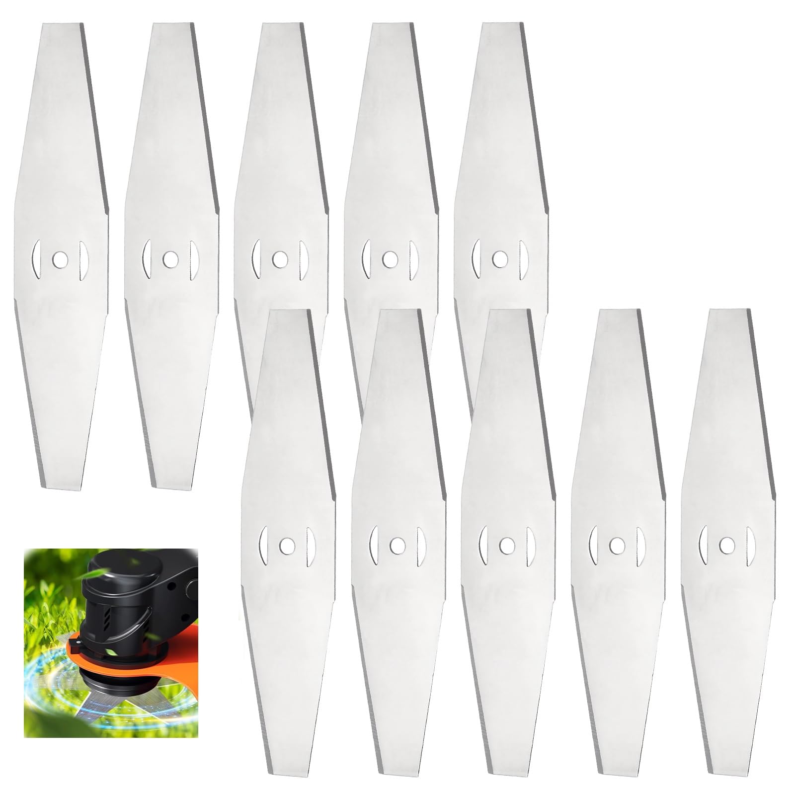 10PCS Strimmer Blades Metal Brush Cutter Blade, Grass Trimmer Blades Lawn Mower Blades Replacement Accessories for Cordless Strimmer, Metal Cutters for Garden Strimmers and Outdoor Power Tools(10)