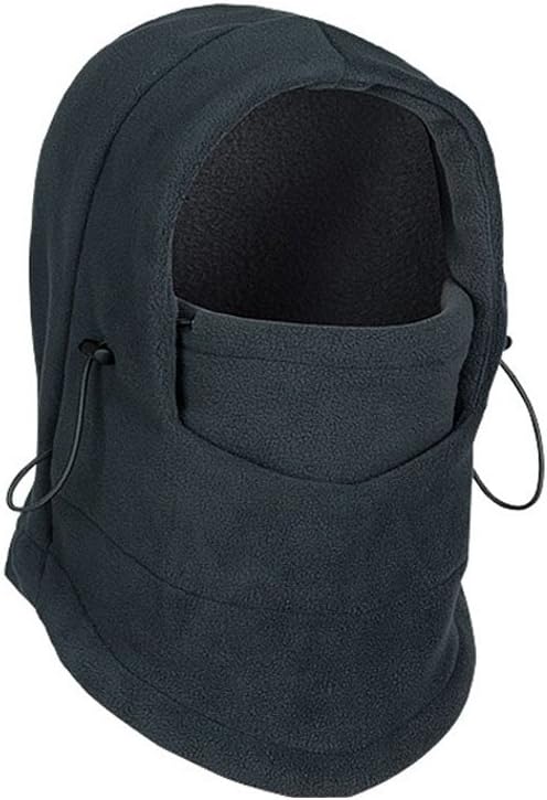Deggodech Balaclava Full Face Mask Thermal Windproof Warm Mask Fleece Hood Hat Neck Warmer Face Cover Winter Outdoor Sports Ski Bike Mask Adjustable Anti-Cold Hat for Mens Womens (Black)