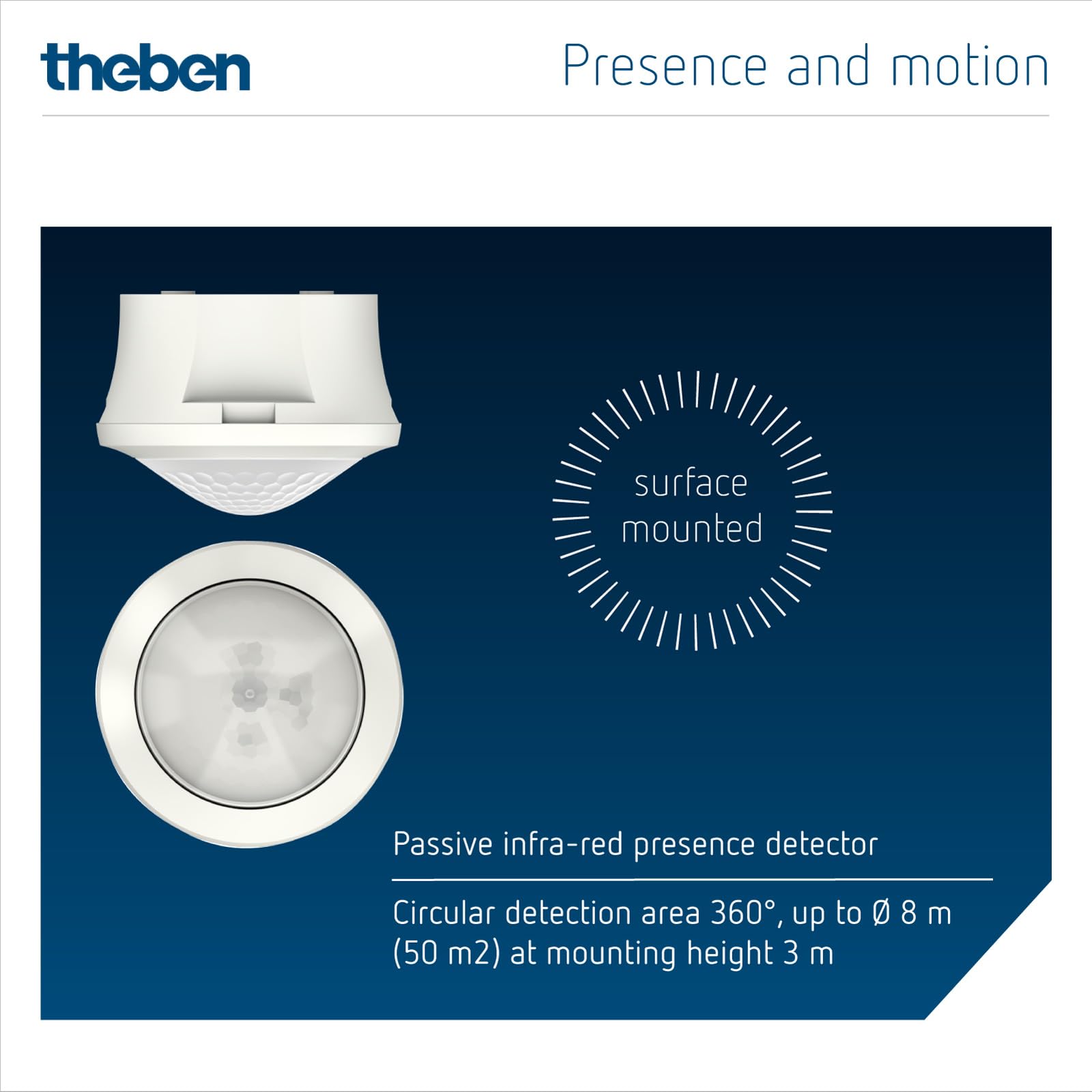Theben 2080550 theRonda S360-100 AP WH Präsenzmelder PIR Decke
