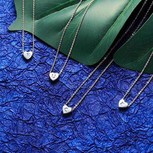 TINGN Heart Initial Necklaces for Girls, 14K White Gold Filled Heart Pendant Letter Necklace Tiny Initial Heart Necklaces for Women Teen Girls Gifts Jewelry Dainty Initial Necklaces for Girls Gifts - Image 8