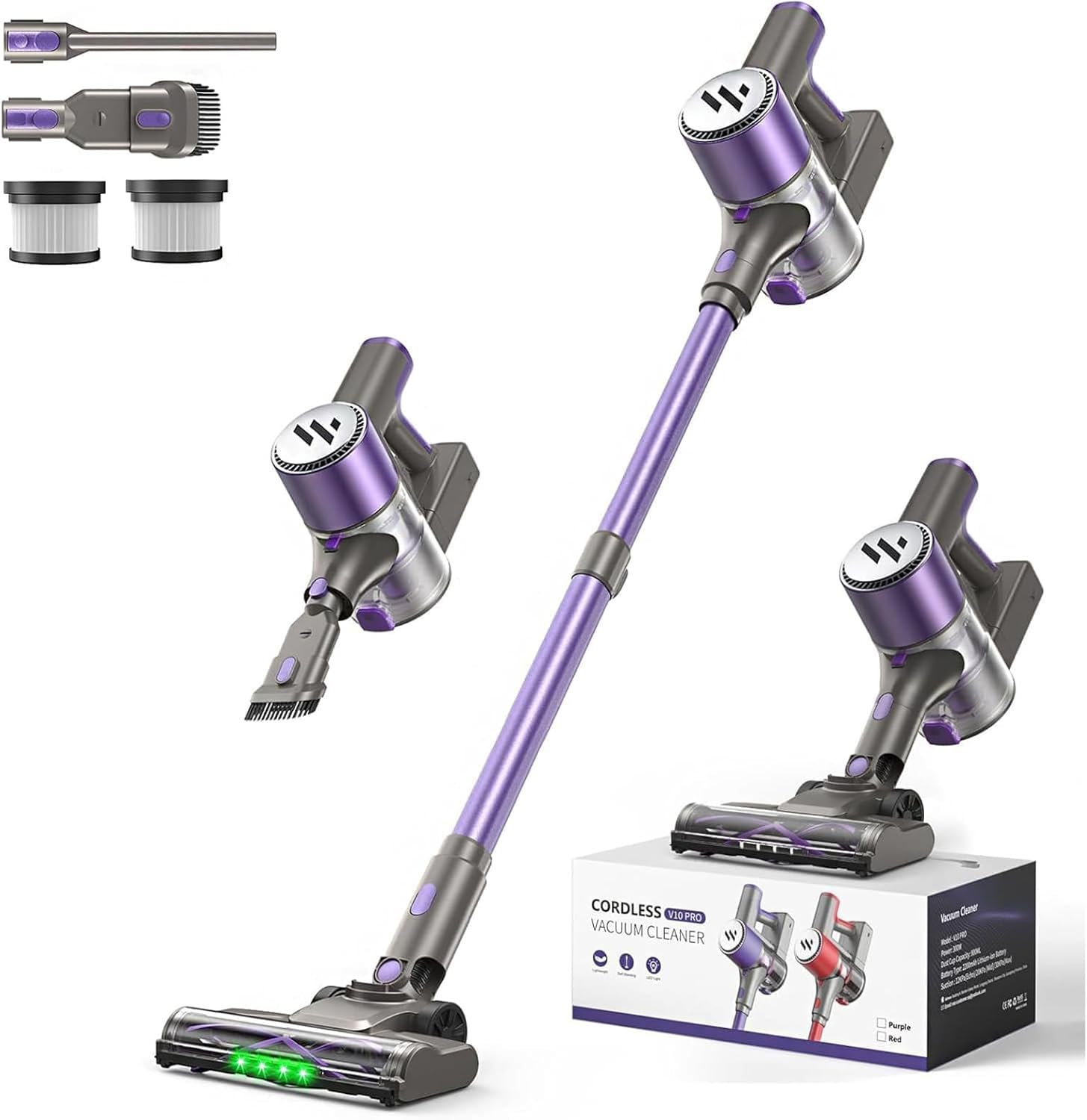 Photo 1 of MBTTODF Cordless Vacuum Cleaner,Vacuum Cleaner for Home with Brushless Motor,Lightweight Stick Vacuum with Self-Standing and Touch Screen,Hardwood Floor Vacuum for Pet Hair,Carpets,Tile(Deep Purple)
