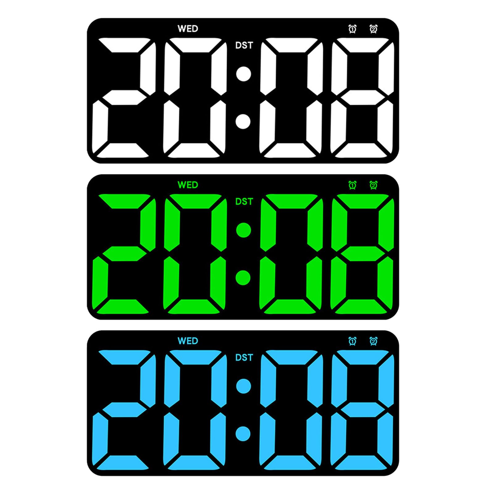 Reloj Digital Multifuncional con números, función de Cuenta Regresiva y termómetro Incorporado para hogar o la Oficina Reloj con Brillo Ajustable
