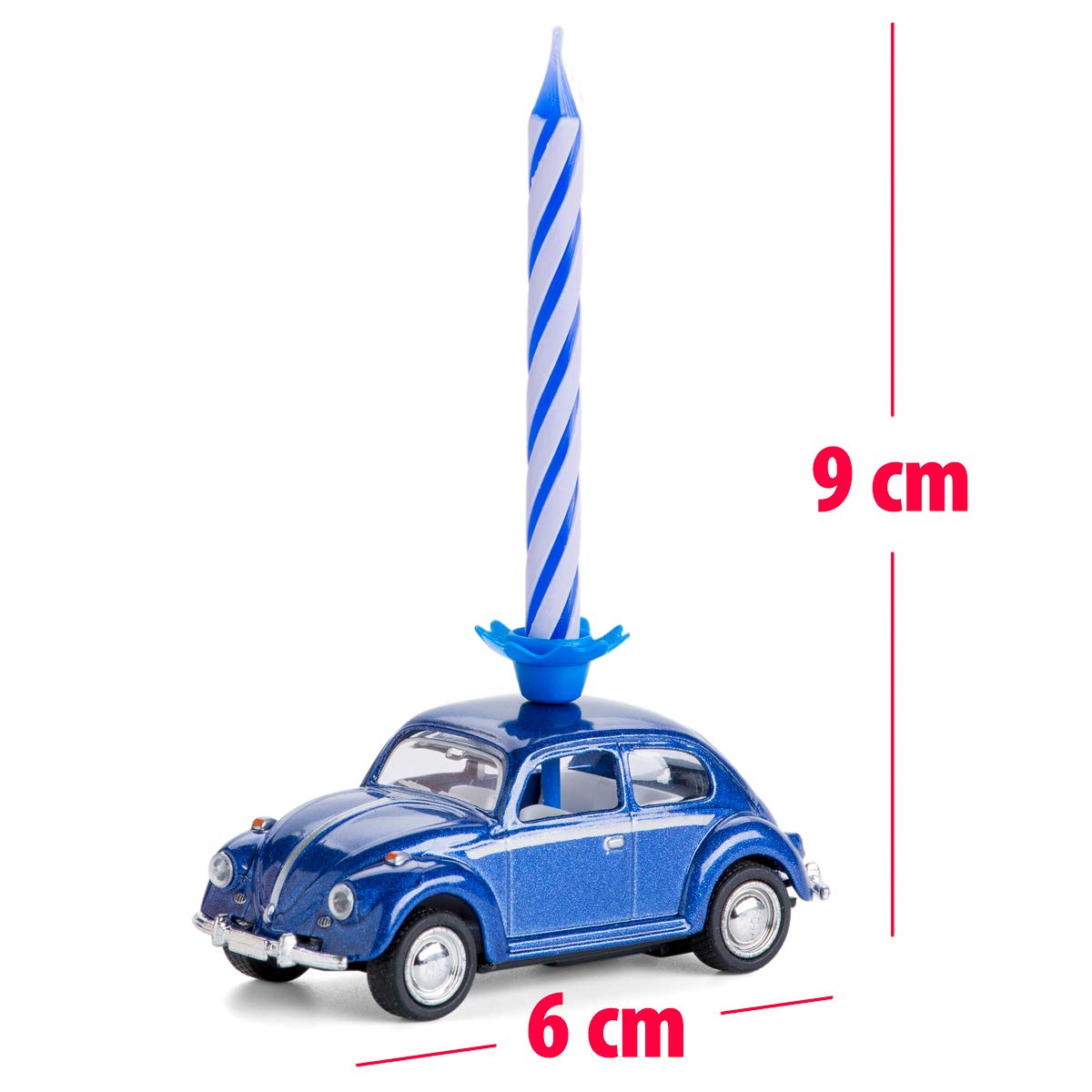 corpus delicti :: Kerze auf Rädern – kompatibel mit VW Käfer 4er Set gemischt (blau, gelb, rot, schwarz) (20.5K4er)
