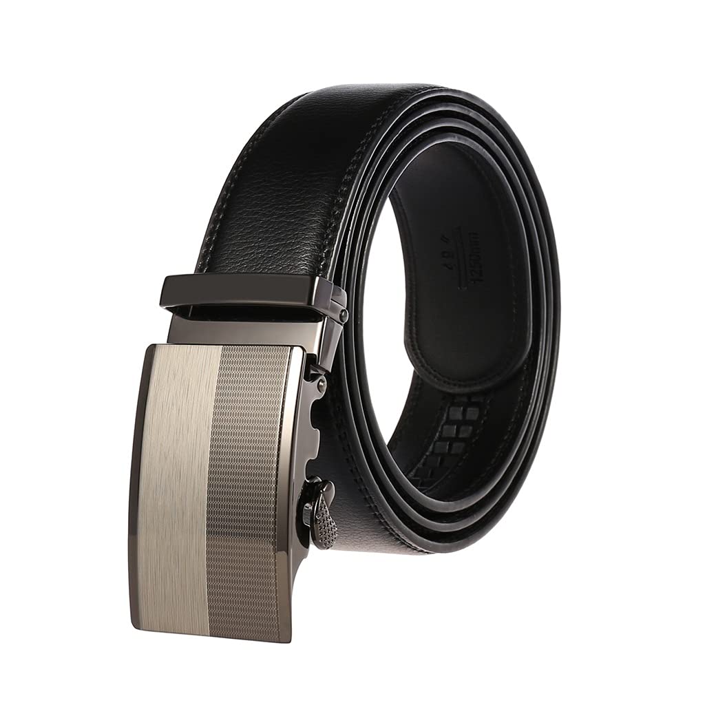 Ceinture automatique homme en cuir marron à cliquet pour pantalon de costume et jean