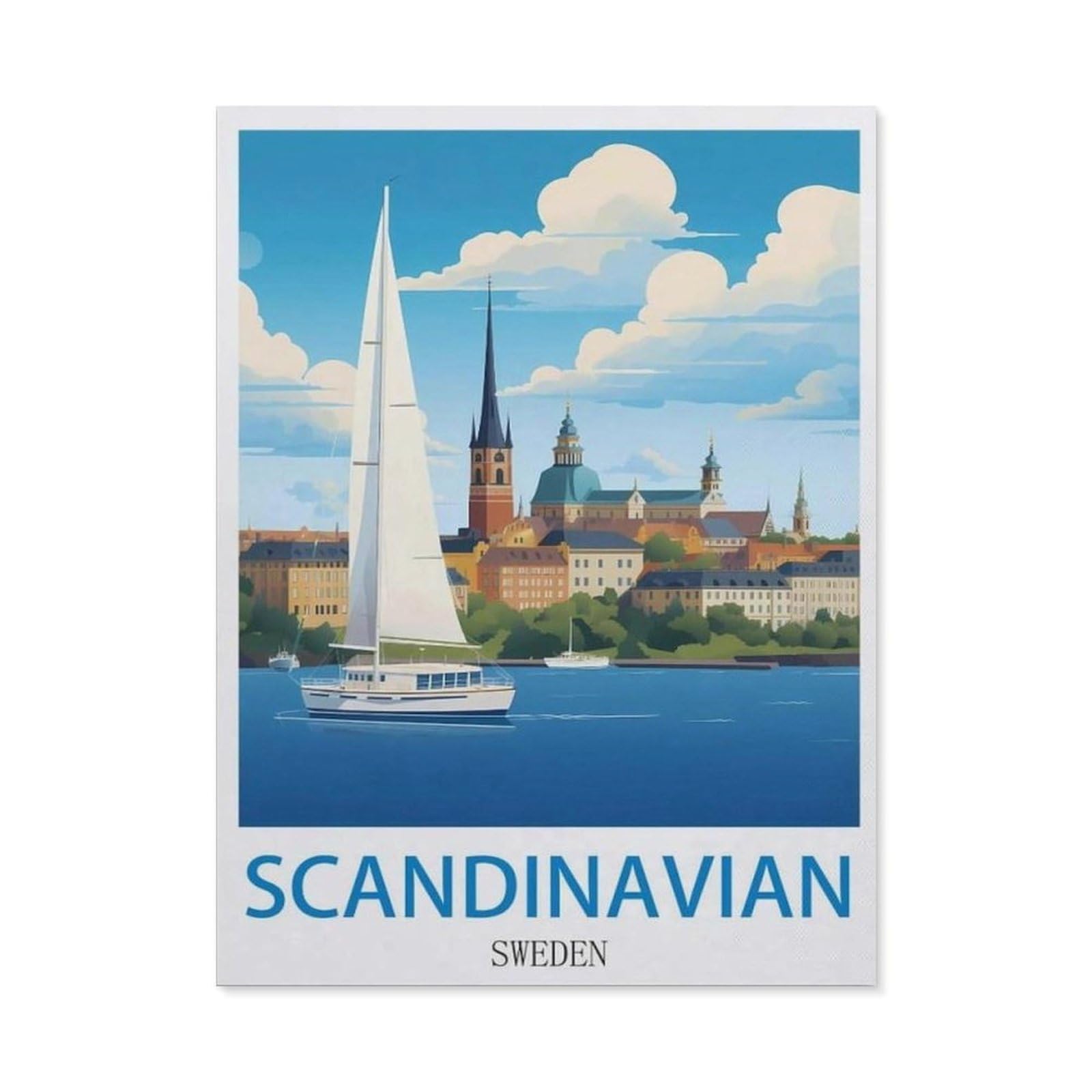 BEAYODKP Scandinavian Sweden，Diamond Painting Kits for Adults - 5D Diamond Painting Kit Full Drill, Diamond Art Kits for Home Wall Decor（50 x 60 cm/19.68 x 23.62 inches）-CL54