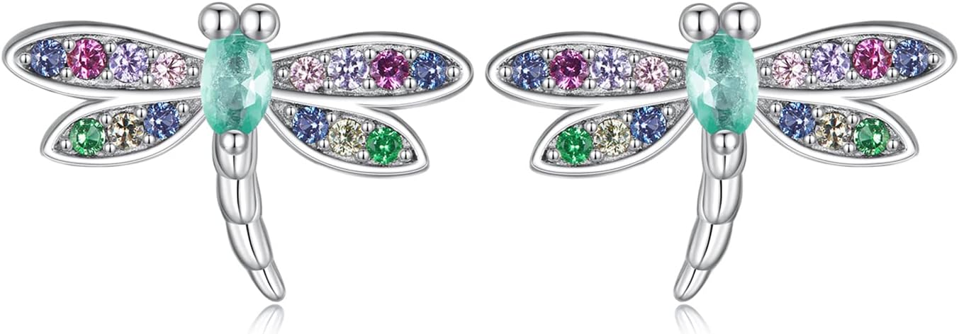 925 Sterling Silver Paw Print/Axolotl/Dragonfly/Koala/Dolphin Earrings for Women, Cute Animal Stud Earring, Lovely Jewelry Birthday Christmas Presents with Box