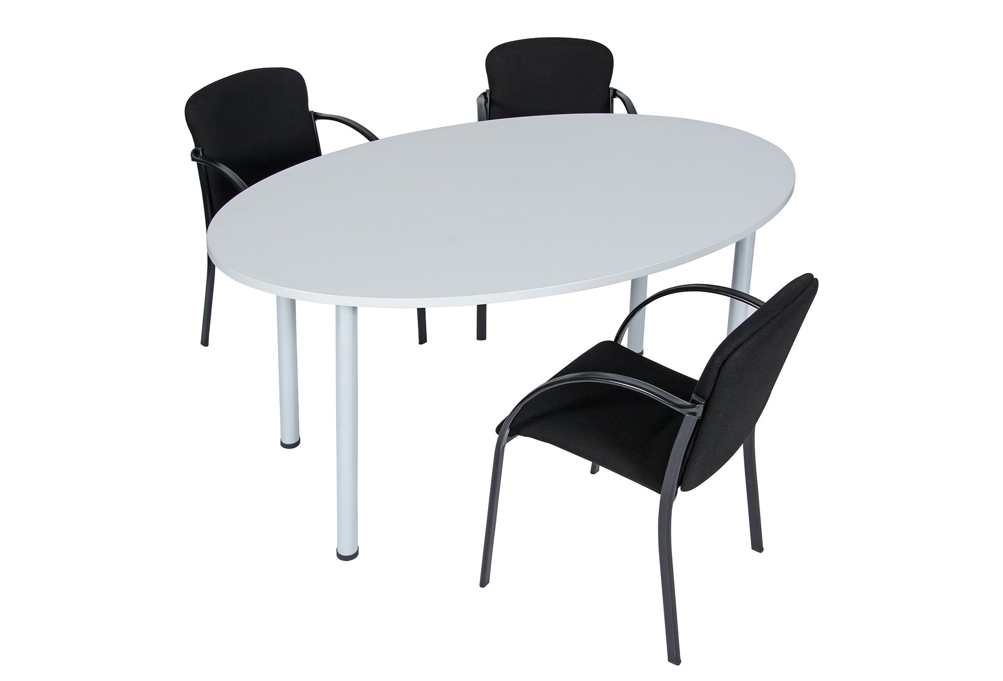 Besprechungstisch Schreibtisch Konferenztisch Oval Tisch Büromöbel Schreibtische (Lichtgrau, 170 x 110)
