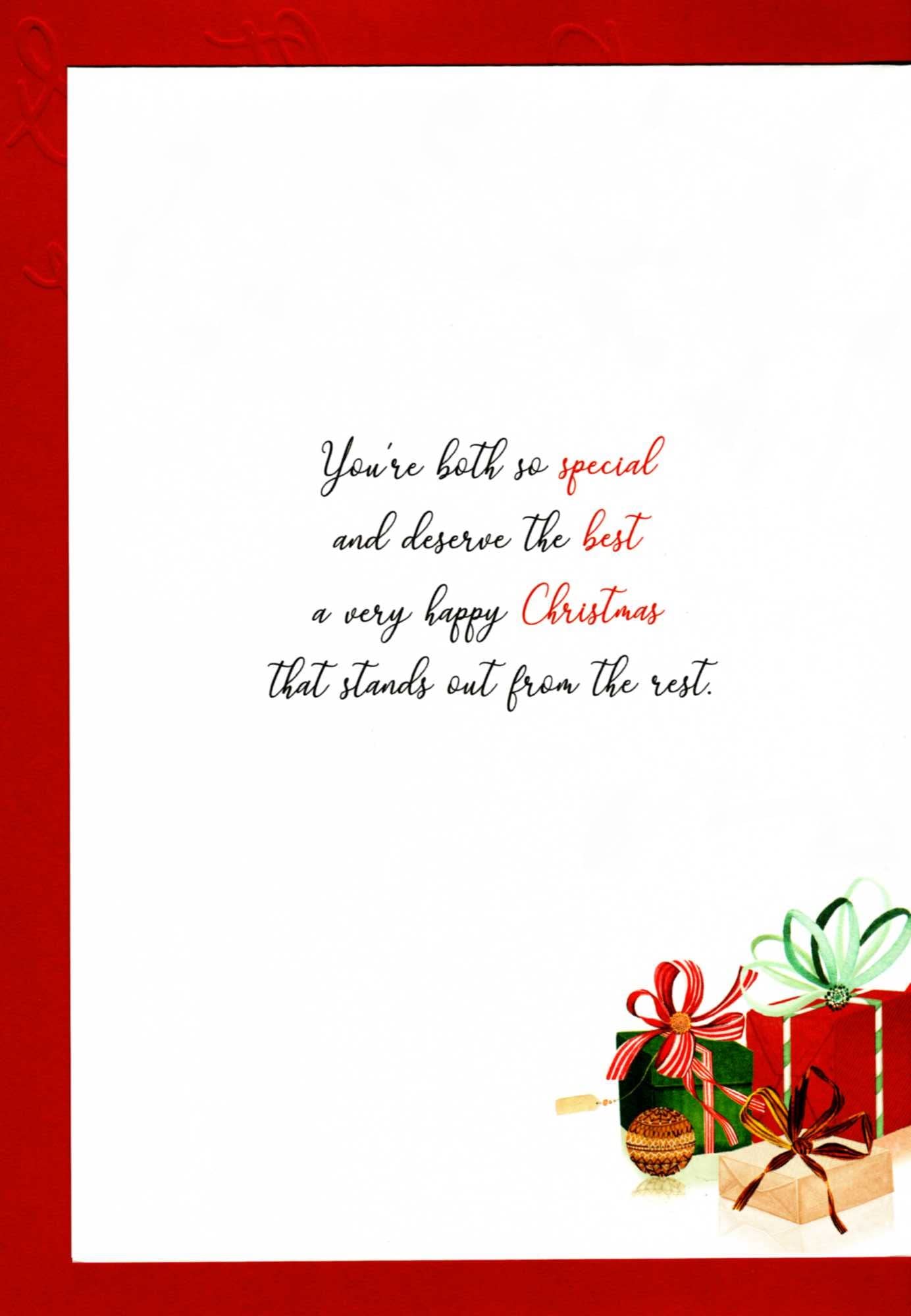 Daughter & Son-In-Law Embellished Magnifique Christmas Card Large Xmas Cards XMQ015, Metallic, 18cm x 26cm - Image 3
