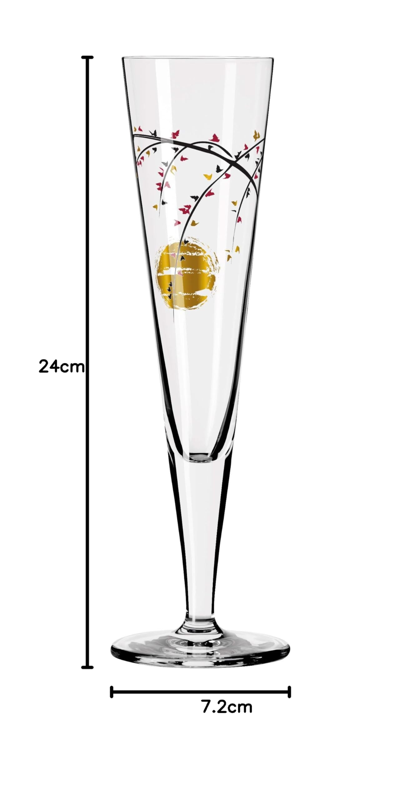Ritzenhoff 1071014 Bicchiere da champagne 200 ml - Serie Goldnacht No. 14 - Nobile pezzo di design con oro vero - Made in Germany