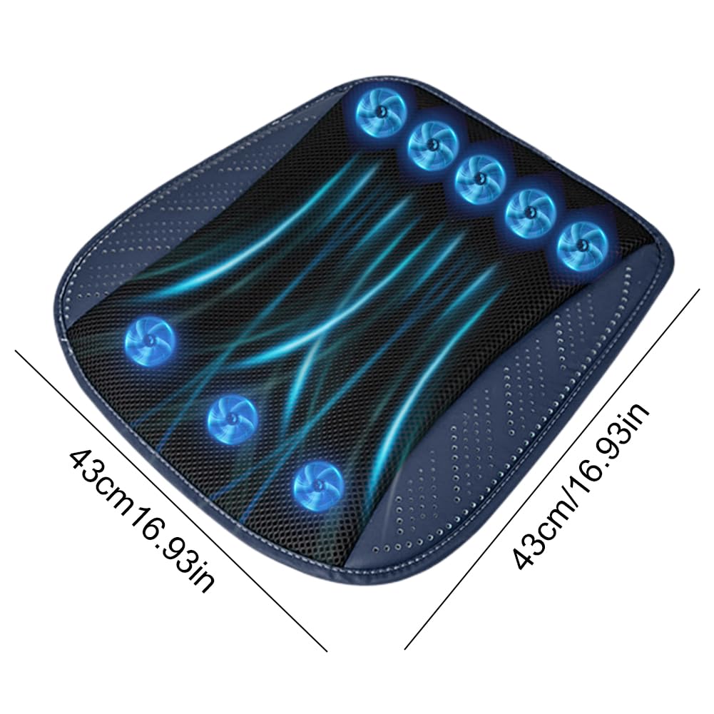 Starnearby Cuscino per Seggiolino Auto con Ventola Cuscino per Sedile Auto di Raffreddamento con Porta USB Coprisedile Ventilato Auto Cuscino Sedile Auto Rinfrescante Regolabile a Tre velocità