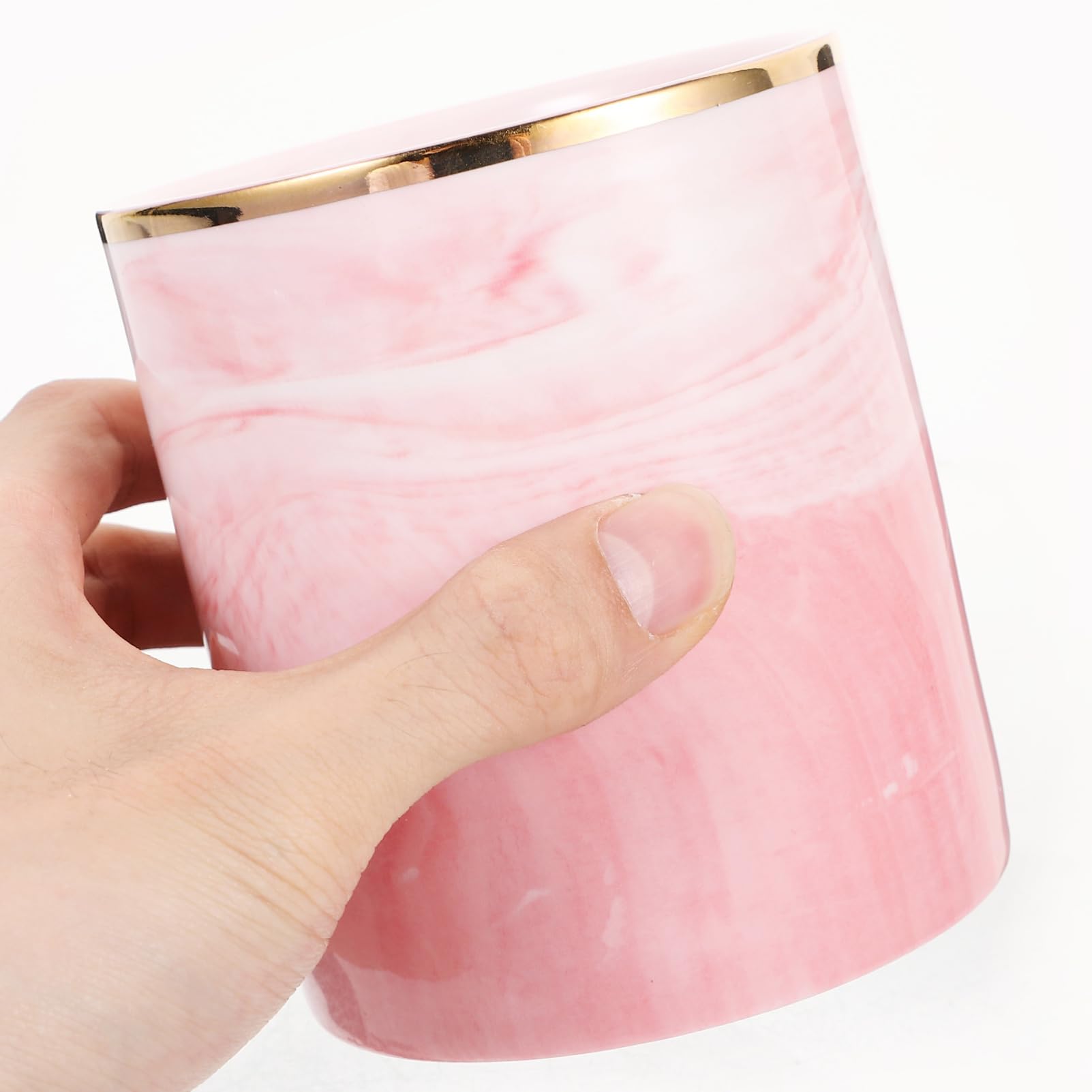 LALAFINA Stiftehalter aus Marmor in Rosa, Rutschfest für Schreibtisch