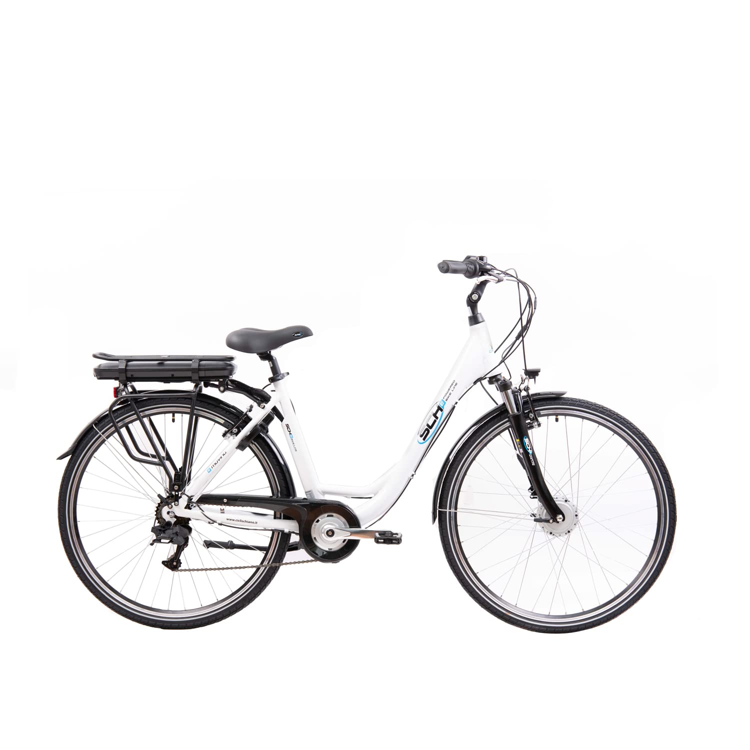 Bici elettrica a pedalata assistita SCH E-Moving 28'' city Bianca