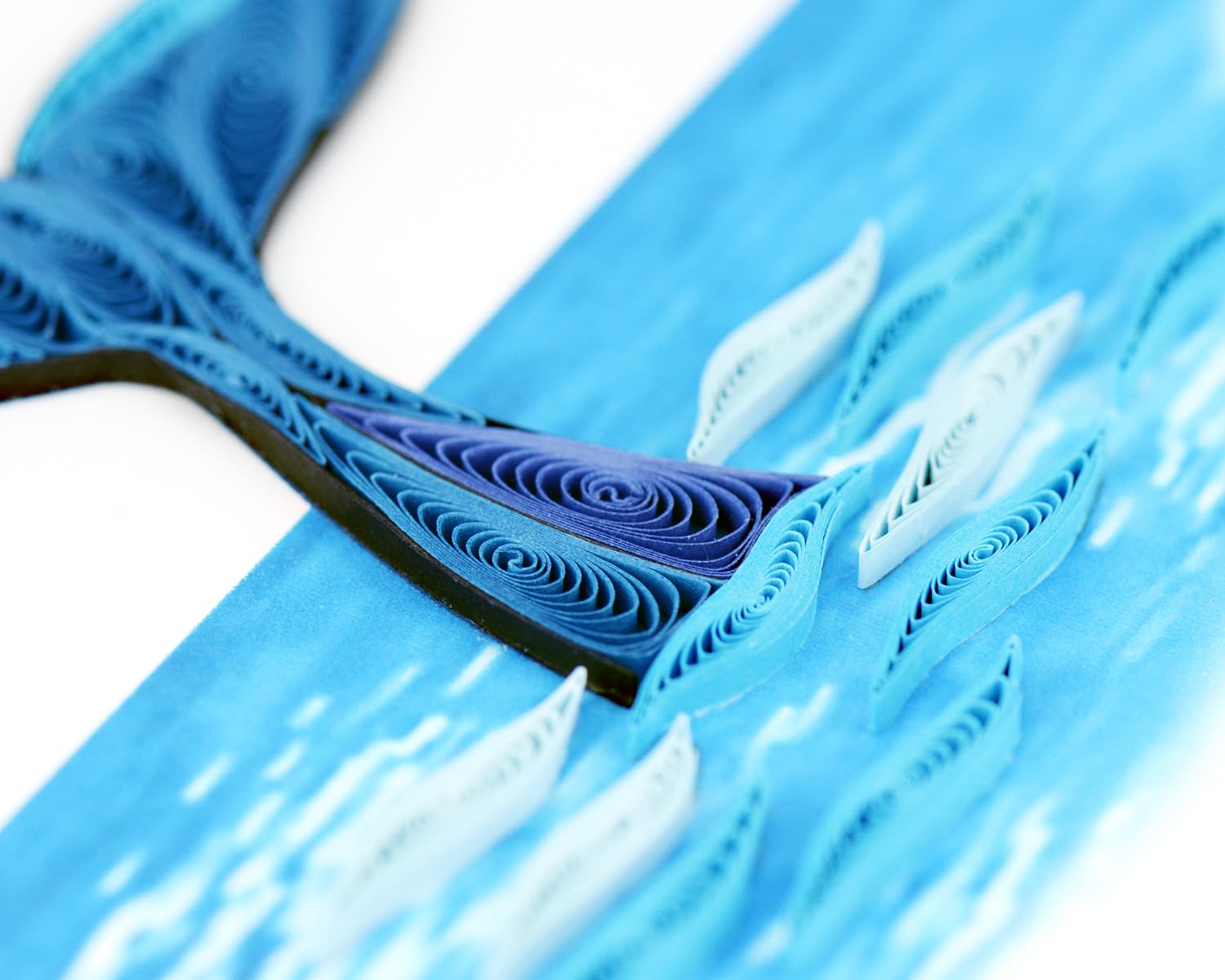 Quilling Whale Tail Ocean Splash Hand-Finished Art Greeting Card Frameable Art, Suitable for Framing in a Card Frame - Image 3
