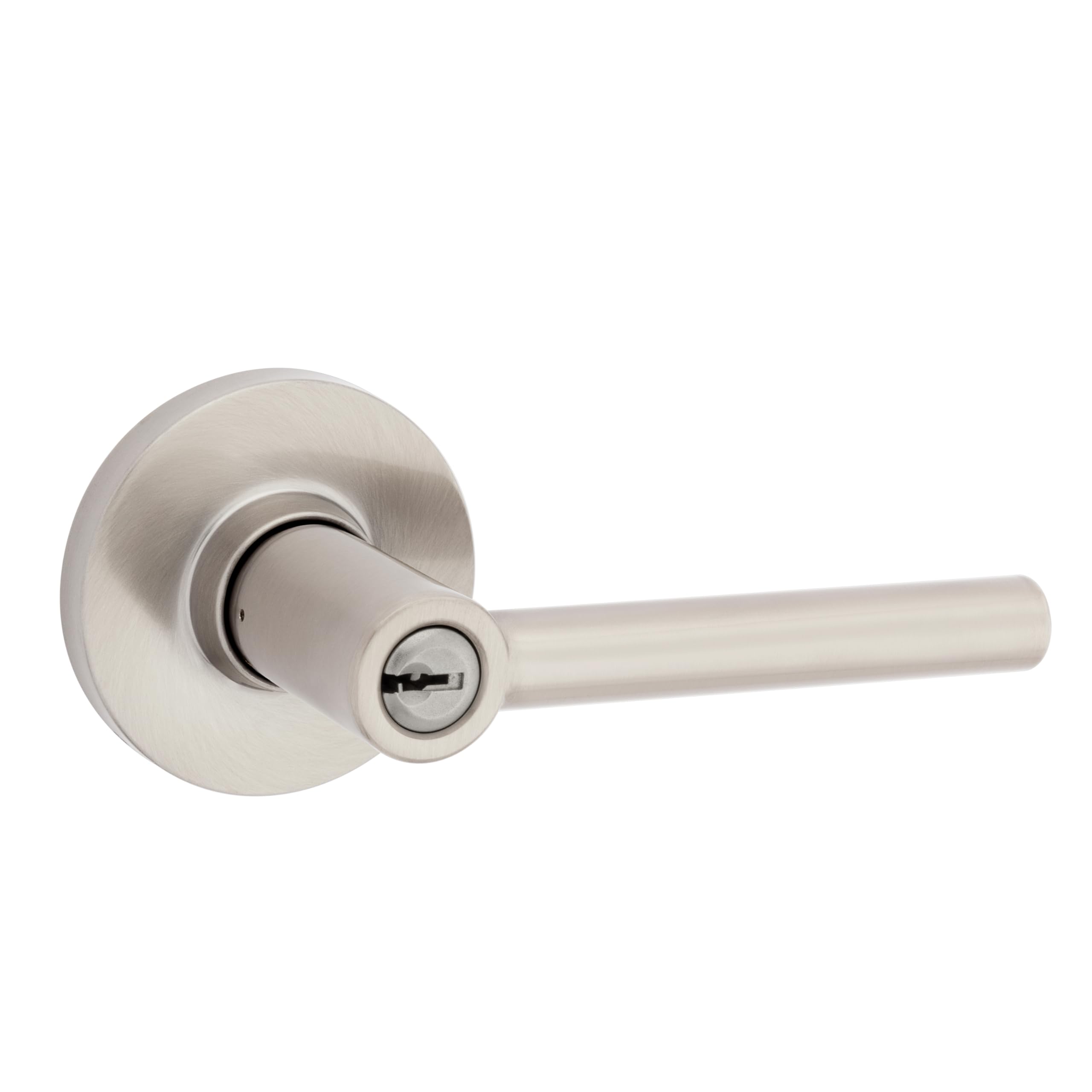 Safe Lock By Kwikset Satin Nickel Safe Lock - Reminy Lever, Entry Door With Lock And Key, Finish