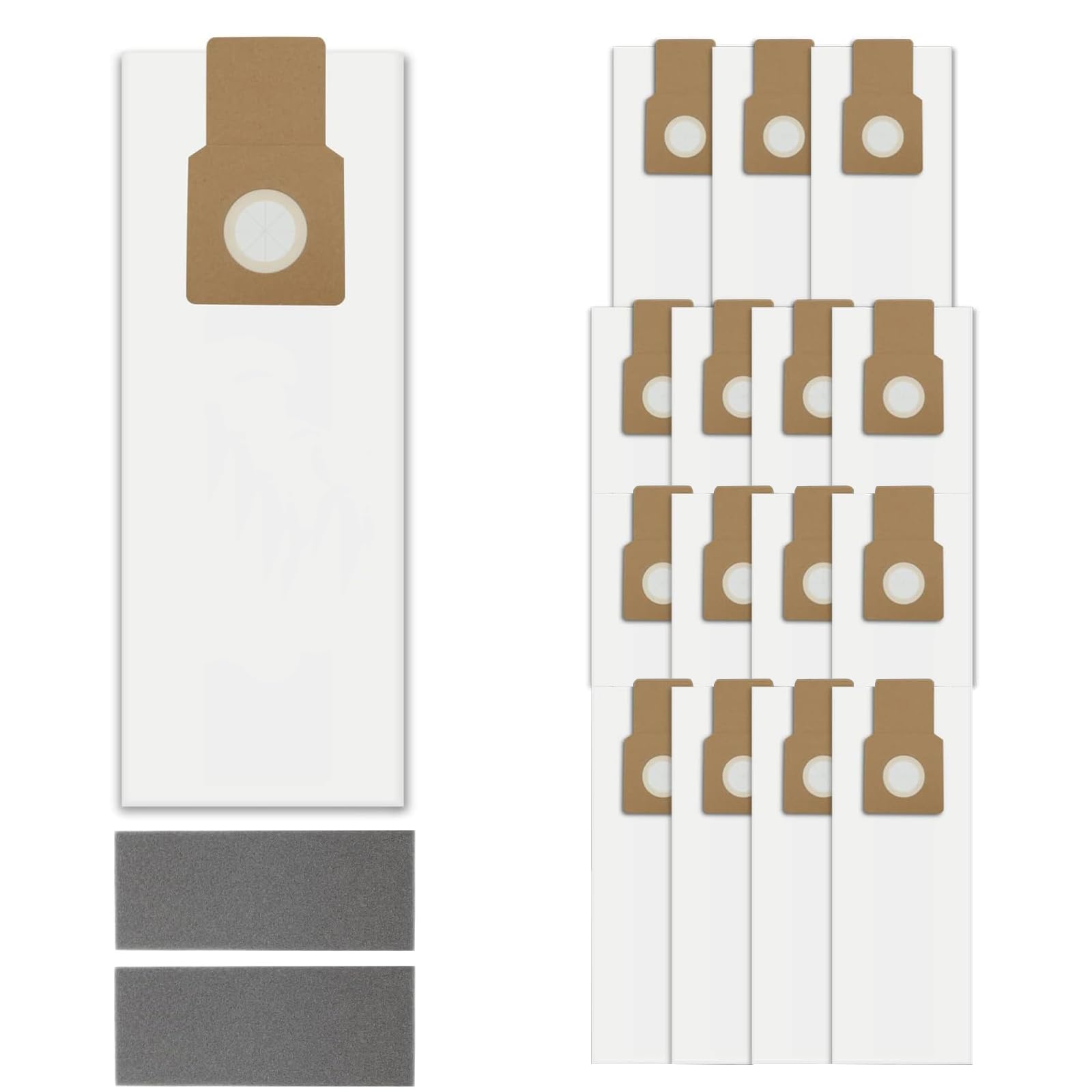16 PCS Type U/L/O Vacuum Bags for Kenmore 5068 50688 50690 50105 Upright Vacuum Bags for Miele Type Z, S170-S180, S183, S184 for Panasonic Type U-2 with 2 Foam Filter for Kenmore Upright Vacuum Bags O