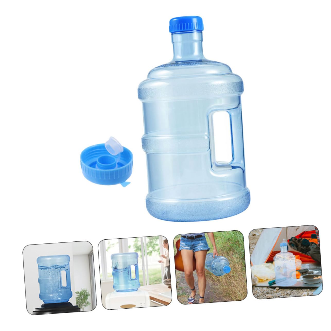 YARNOW Contenitore per Acqua 5l in PC Manico Design Ampia Apertura, Chiusura Ermetica Riutilizzabile per Campeggio e attività Outdoor