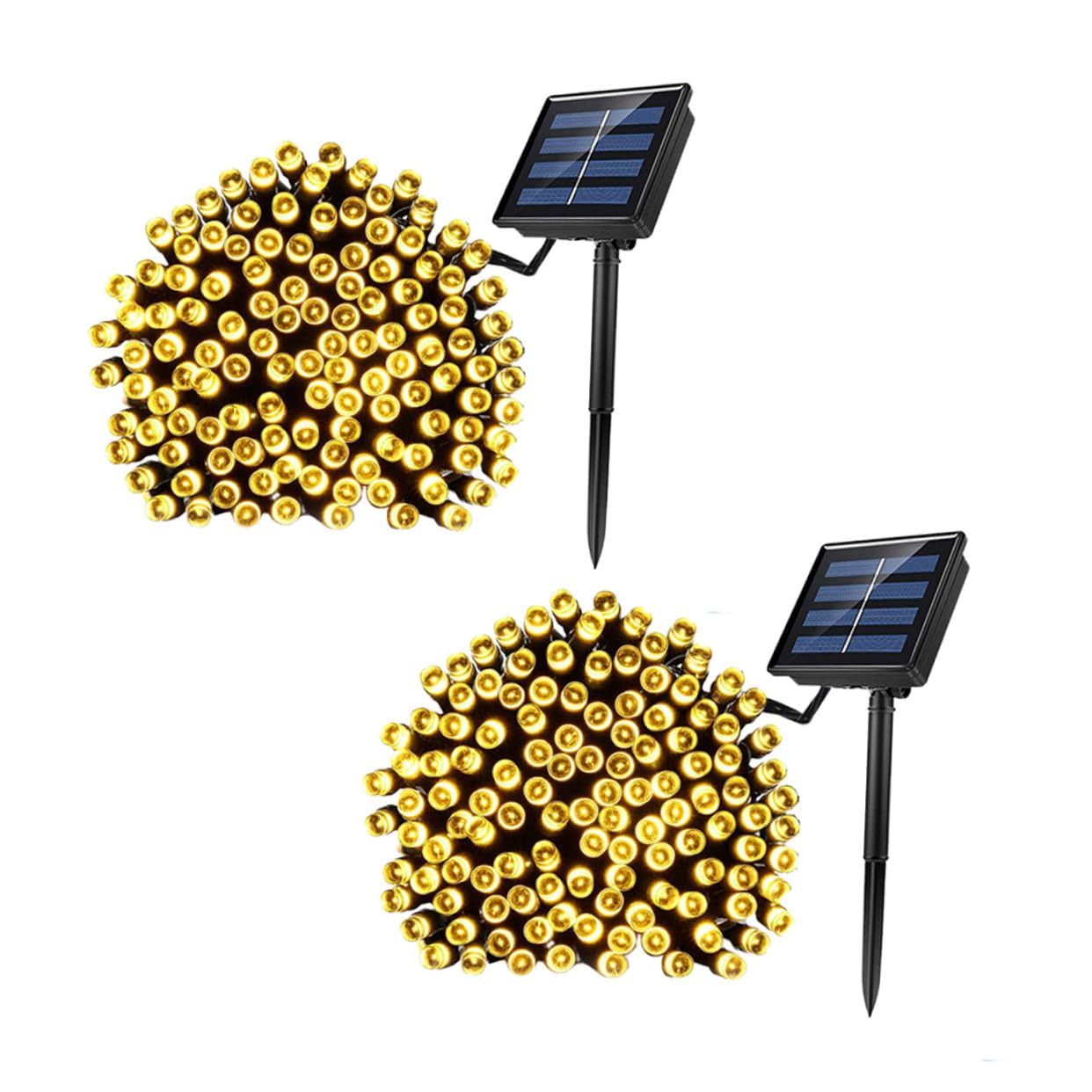 2 Satz 10m LED Solar Lichterkette mit 100 Leds Wetterfeste Ip65-geschützte Außenlichterkette aus Abs Ps für Garten Terrasse und Outdoor Partydekoration