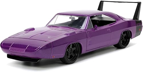 Miniatura 1 de Jada Toys Big Time Muscle 1:24 1969 Dodge Charger Daytona - Coche fundido a presión, color morado, juguetes para niños y adultos
