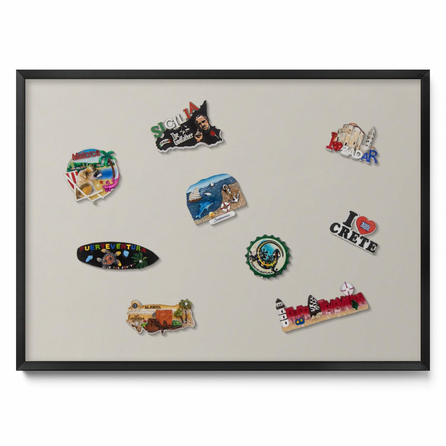 Tulup Magnettafel Pinnwand 70x50 cm Schwarz Kunststoffrahmen Beige Rosa Akzent Magnetisch Wandboard Memoboard Notiztafel Organisation für Büro Zuhause Küche Schule