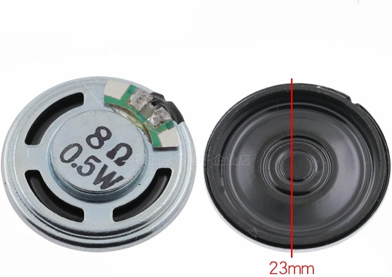1pcs 8R 0.5W Horn Loud Speaker Buzzer Ringer 20mm 23mm 28mm 30mm 40mm 50mm 8 ohm 0.5W Small Loudspeaker(1Pcs 23mm)