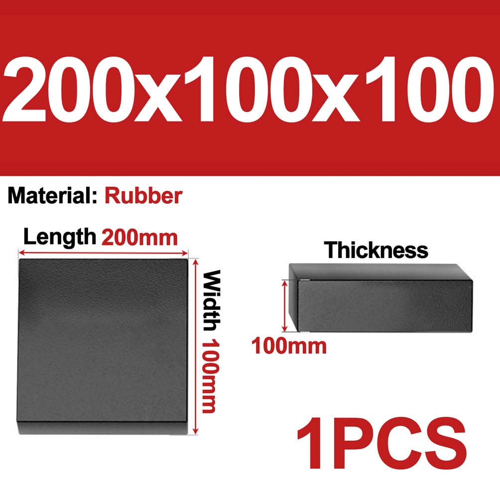 Tappetini Ammortizzanti in Gomma Nera Solida 1 Pezzo Lunghezza 200mm Larghezza 100mm Riduzione del Rumore,Thickness 100mm