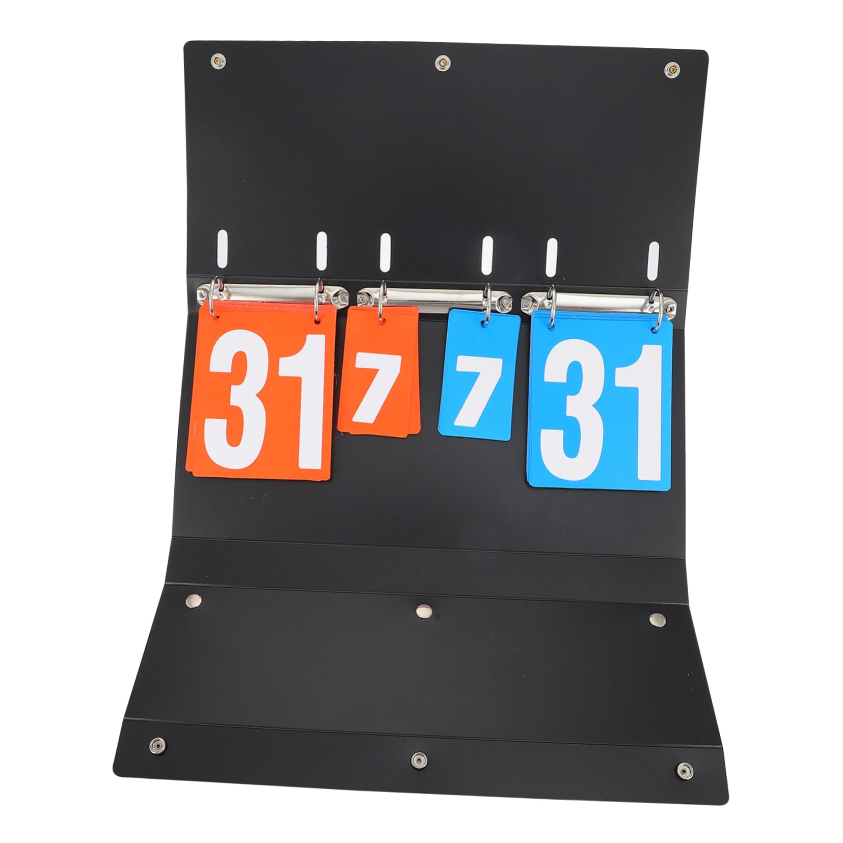 Toddmomy Tabellone Segnapunti da Tavolo 4 Cifre Nero PVC Acciaio | Lettura Chiara, Uso Semplice, Formato Compatto 1 Pezzo, per Pallavolo e Badminton