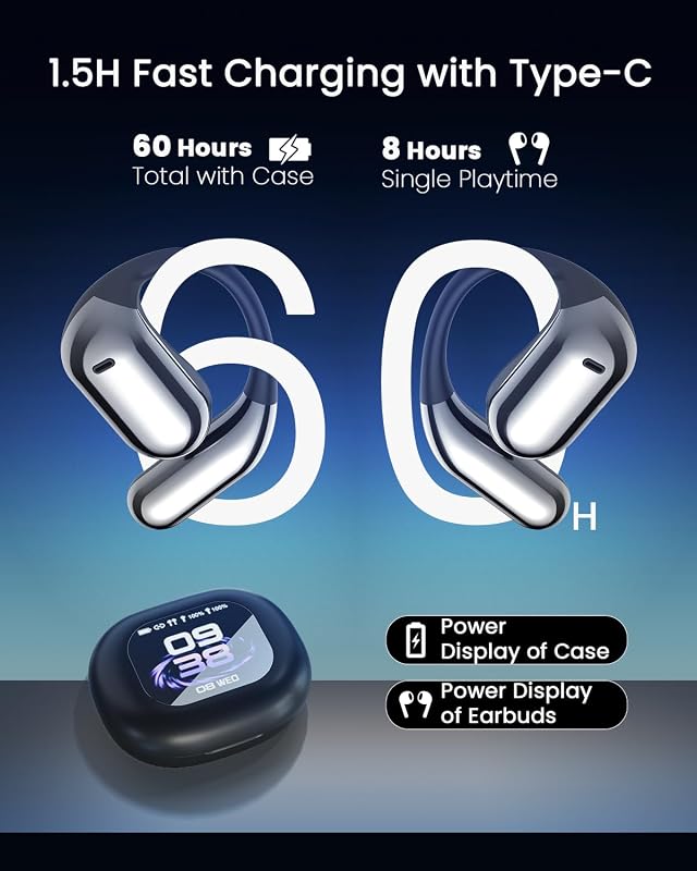 ANSTEN Fordító Fülhallgató Bluetooth 5.4, 144 Nyelvű Nyitott Füles Headset LCD Érintőképernyővel