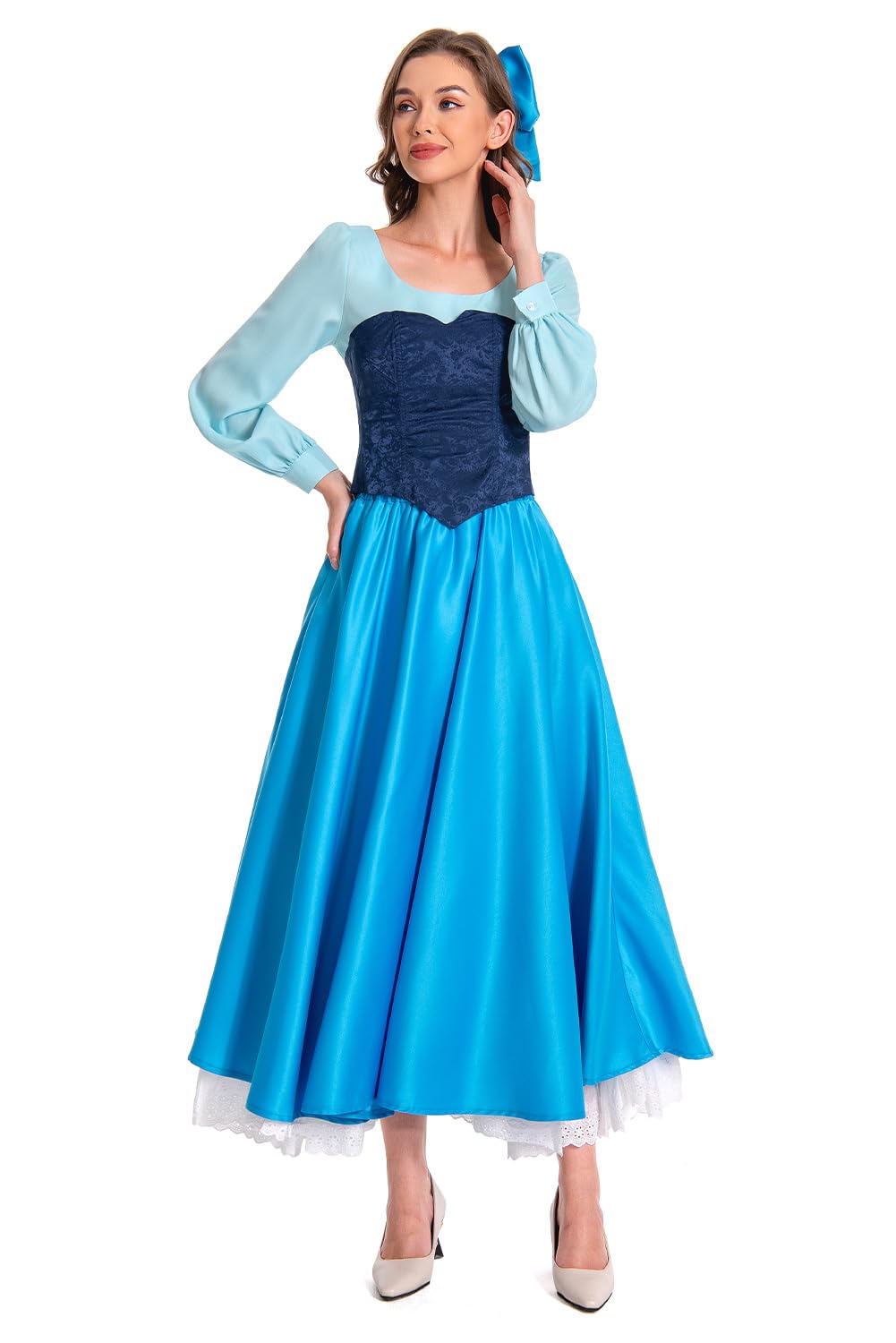 Disfraz de sirena para mujer, vestido de princesa, cosplay, traje de disfraz, juego de Halloween, carnaval