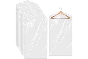 20 Pack Clothes Cover Bags| Dust-Proof Plastic Hanging Garment Bags