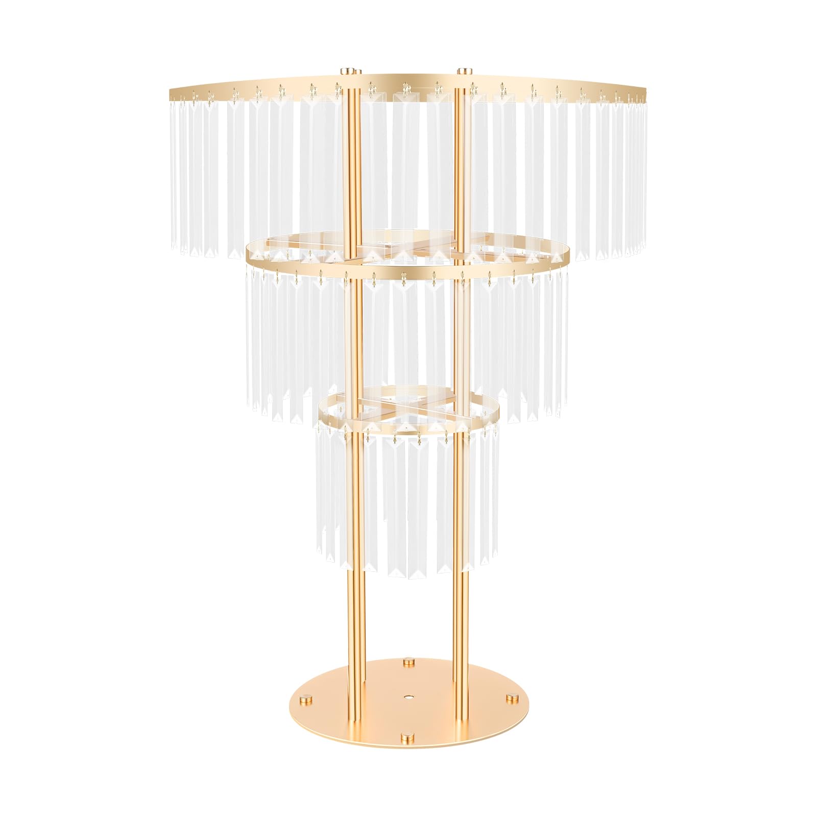 Supporto per fiori dorato con decorazione in cristallo, colonna di fiori e vaso di fiori, portata circa 8 kg, altezza 90 cm, per casa, feste, matrimoni (A)