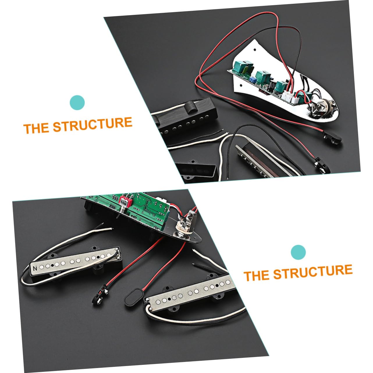 SUPVOX Set di Pickup per Basso Jb a 5 Corde, Ferro Argento, Leggero e Pratico per Amanti del Basso Elettrico