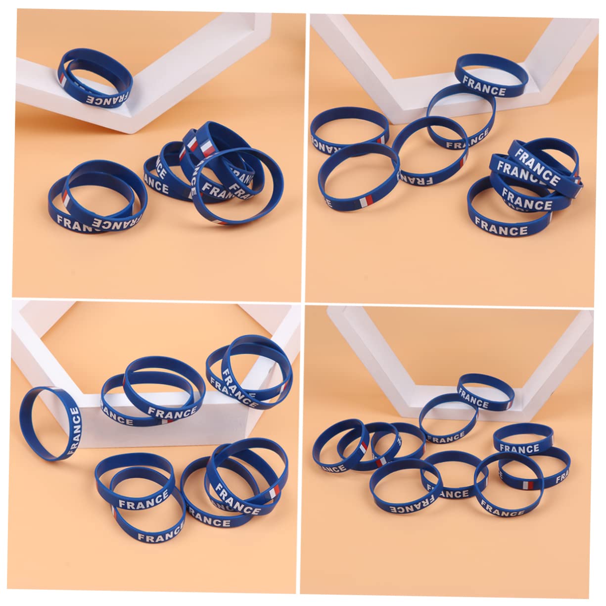 STOBOK Bracelet Silicone Souple Imprimé Drapeau France Taille Unique Accessoire Football Supporter Pour Matchs Sports Internationaux