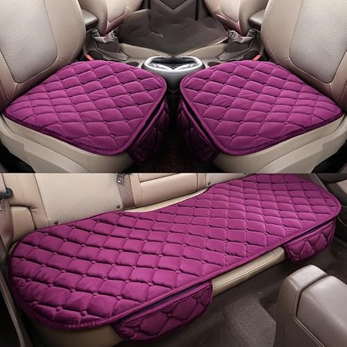 3枚組 車用 シートカバーセット 前座席用2枚+後部座席用1枚 ベルベット カーシートクッショ 座布団 シート クッション 取り外しが簡単 滑り止め 通気 カー用品 ふわふわ 暖かい 可愛い おしゃれ 運転席用 助手席用 リアシート セカンドシート オール