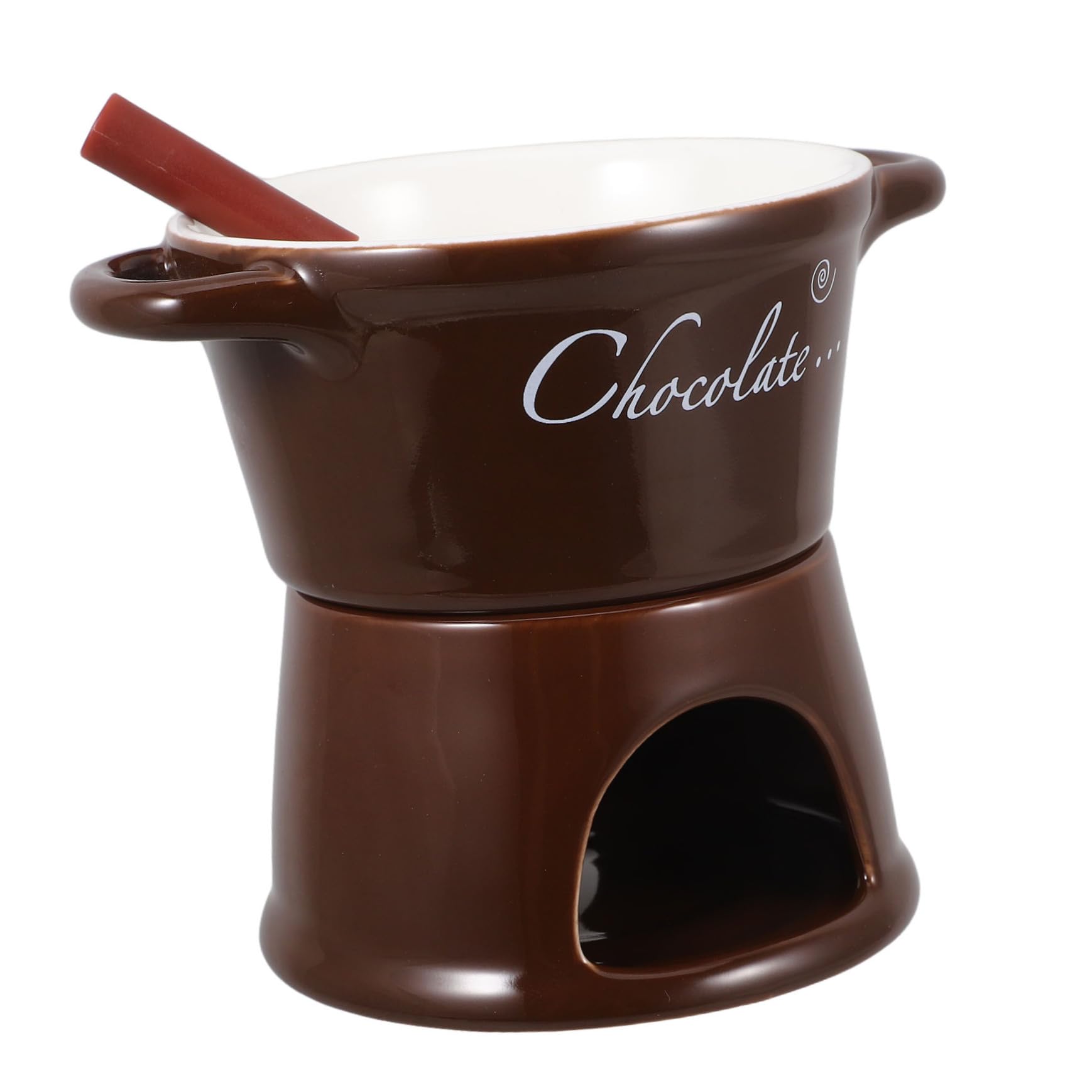 PRETYZOOM Ceramic Fondue Set Electric Melting Pot Mug Butter Warmer Pot Great for Fondue Cheese Butter Heating