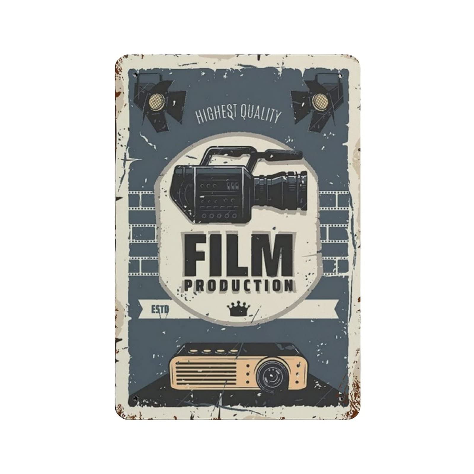 Metal Tin Sign Film Production Cinema Vintage Tin Poster Metal Sign Wall Decoration Country Kitchen Home Garage Decor 12"x8"