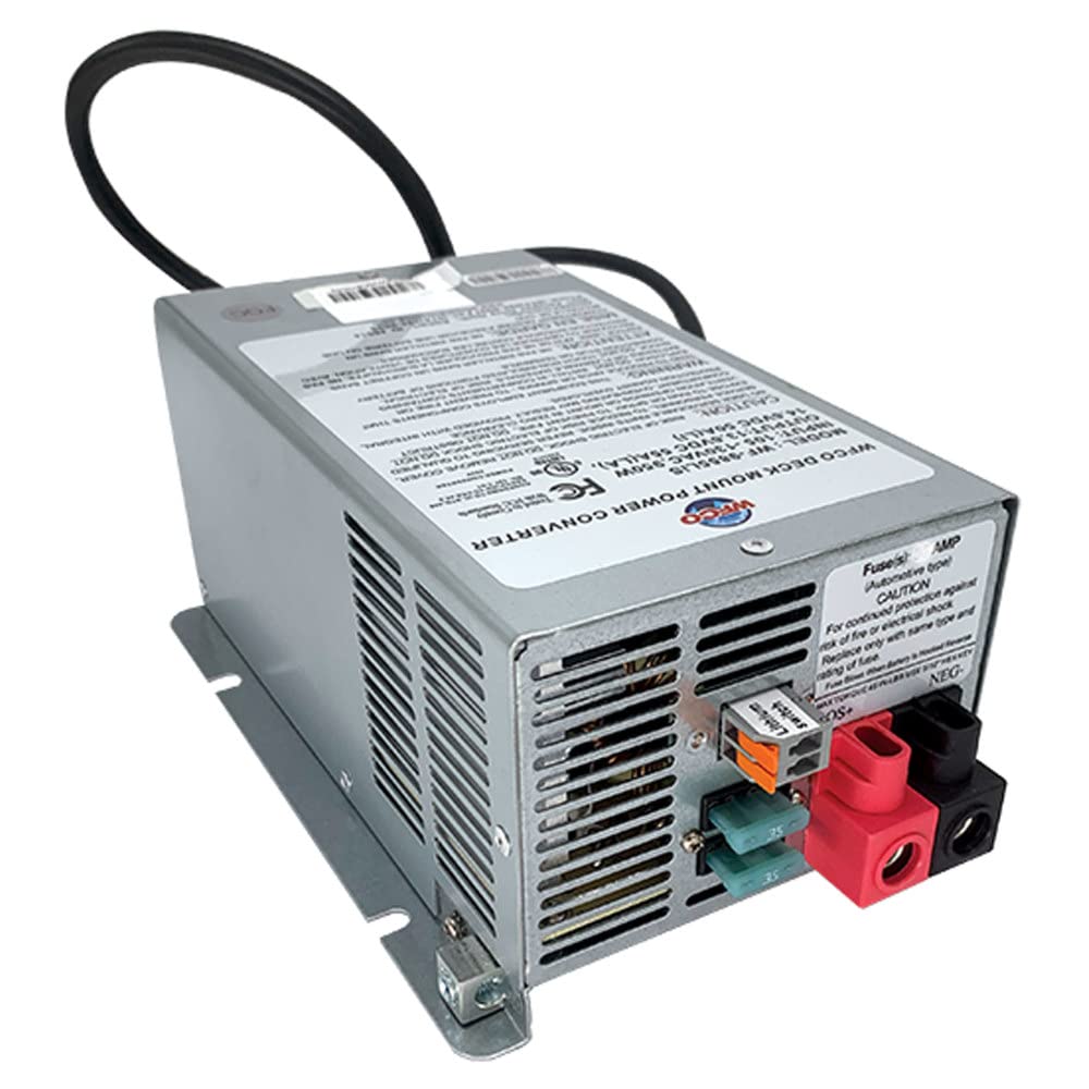 WFCO WF-9865LiS 65 Amp Deck Mount Converter Charger - Lithium & Lead Acid Compatible, 3-Stage Charging, Remote Switch Ready