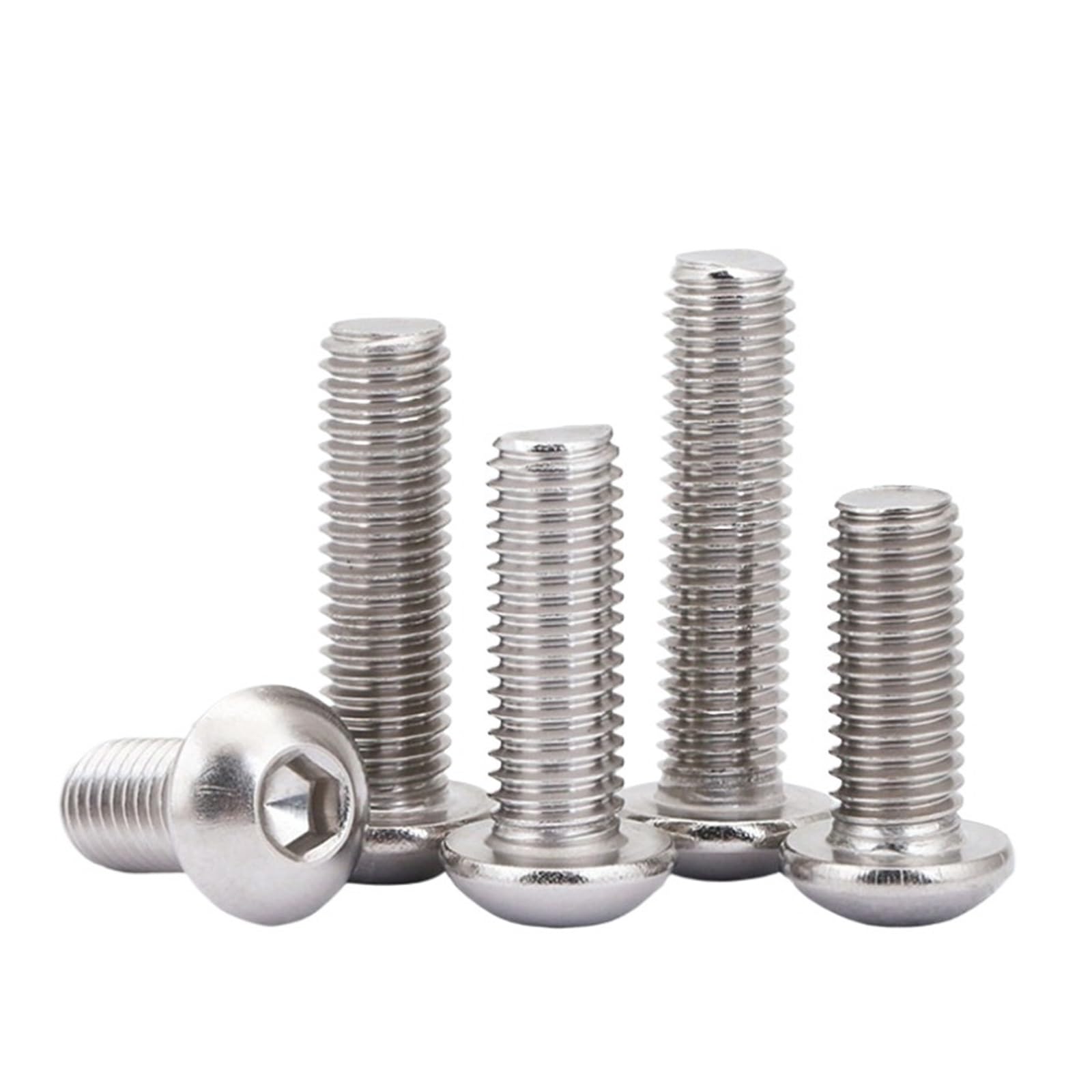 10 pz M4 M5 M6 M8 304 Vite a Testa Bottone con Esagono Incassato Bulloni Pan Rotondo Meccanico